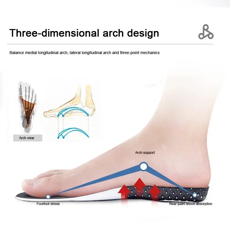 6Pcs Orthopedic Insoles for Feet Arch Support Plantar Fasciitis Orthopedic Insol