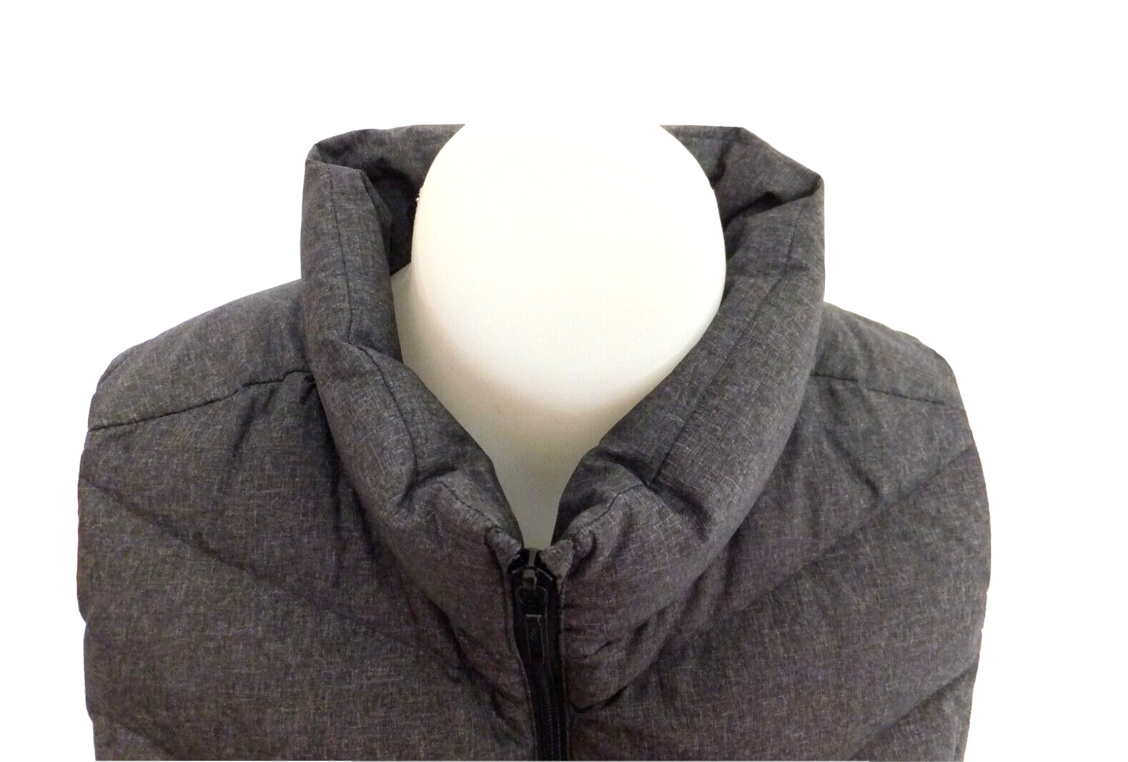 Lands’ End Vest Womens 14 – 16 Large Gray 80% Down Full Zip Quilted Nylon Poly
