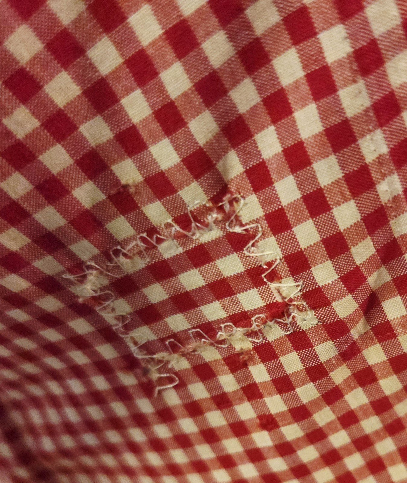 Vintage 40s 50s tiered long Red Gingham dress, Stupendous 600″ sweep! B42″, W34″