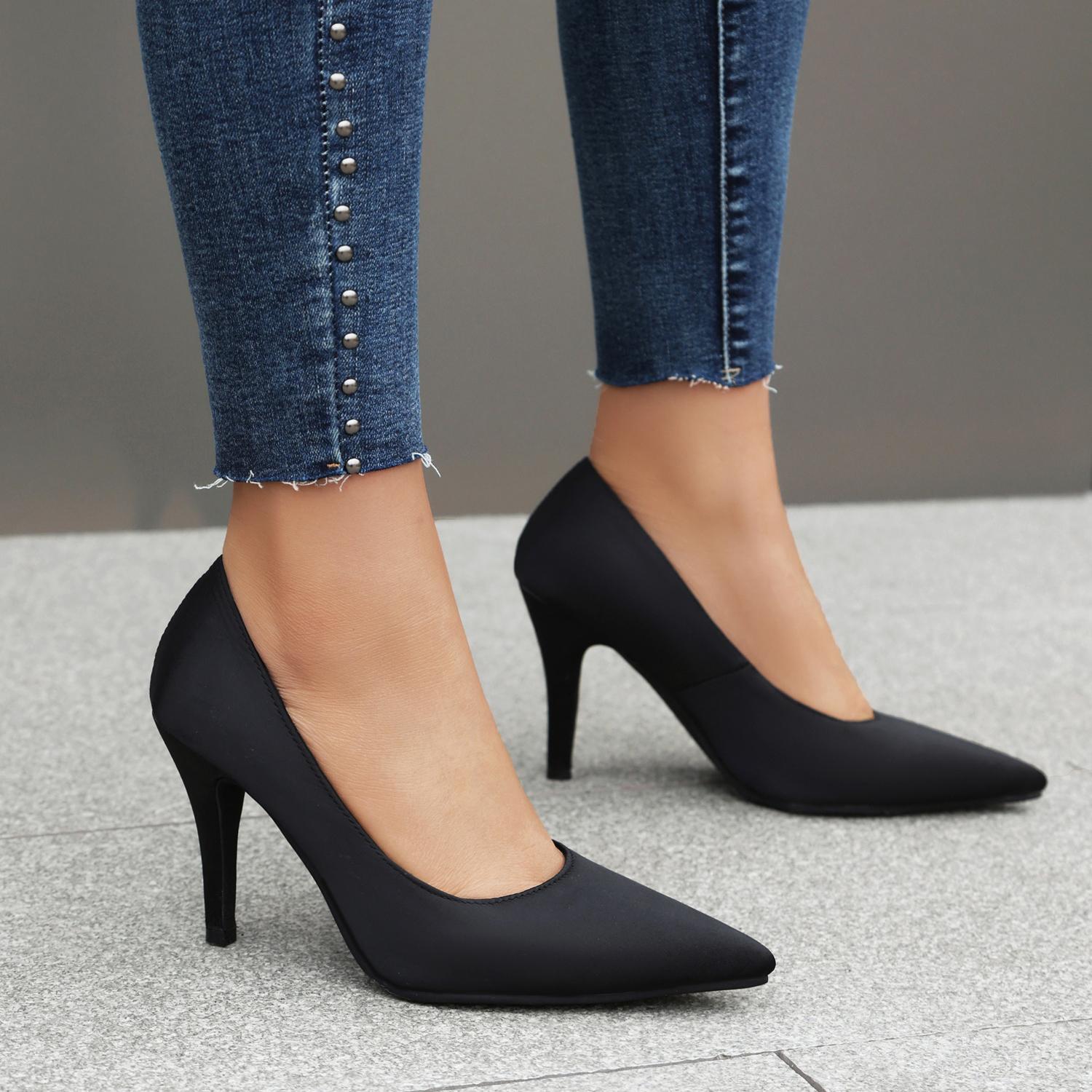 2026 Women’s Wedding Pointy Toe Shoes Heels Pump Formal Evening Pull On Party