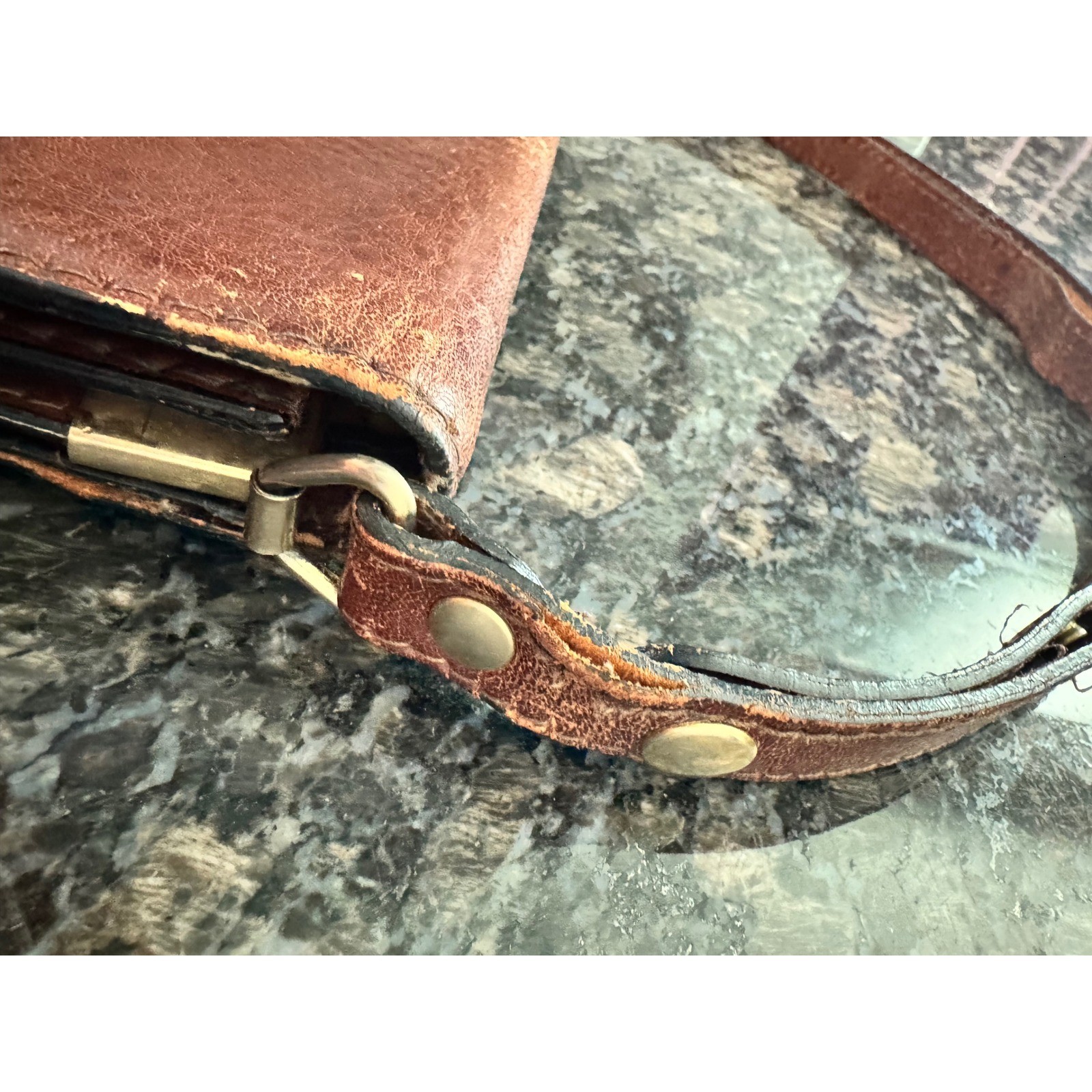 Vintage Brown Leather Celine? Horse Carriage Shoulder Bag Equestrian Flap Purse