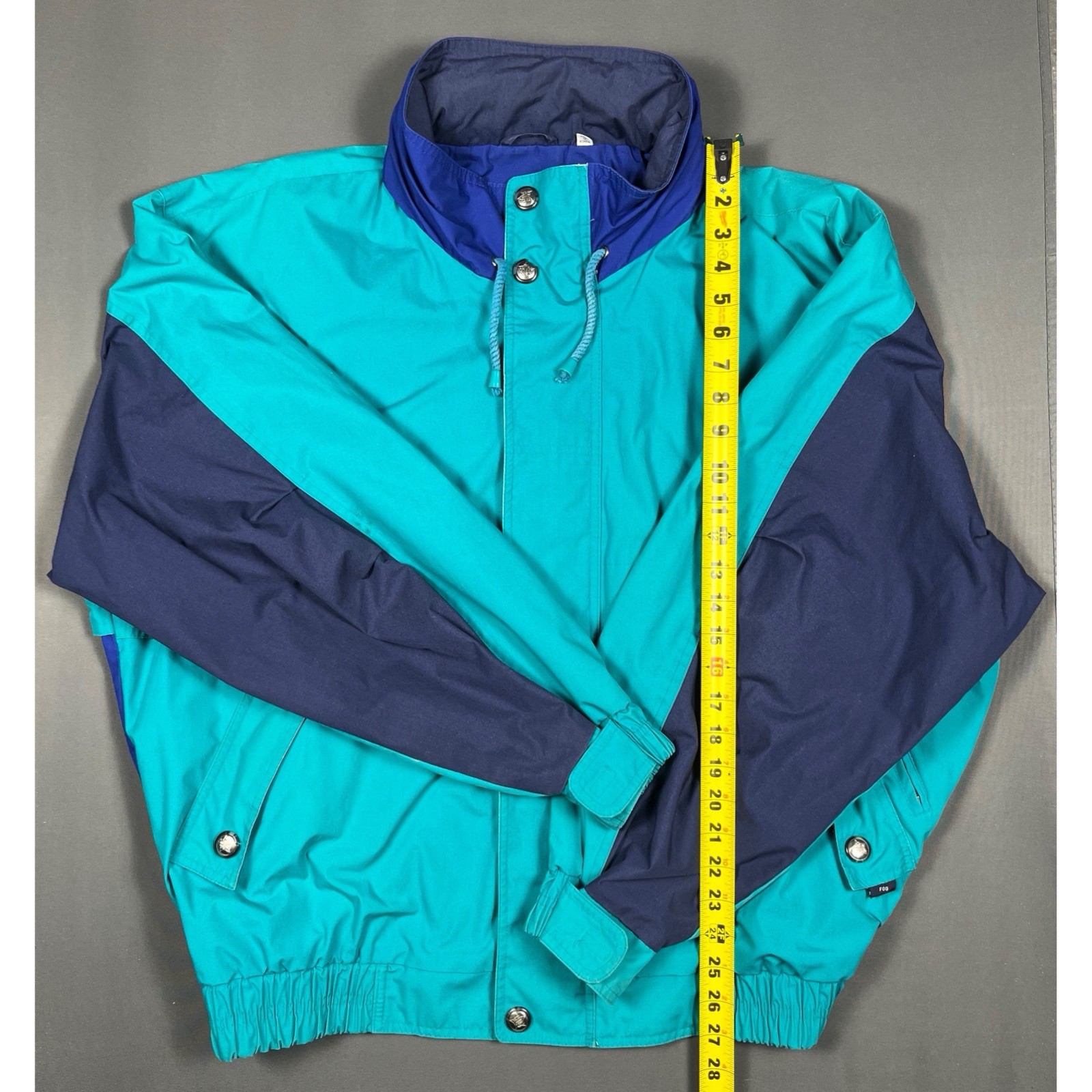 Vintage London Fog Colorblock Waterproof Jacket Mens XL Oversized Nautical Retro