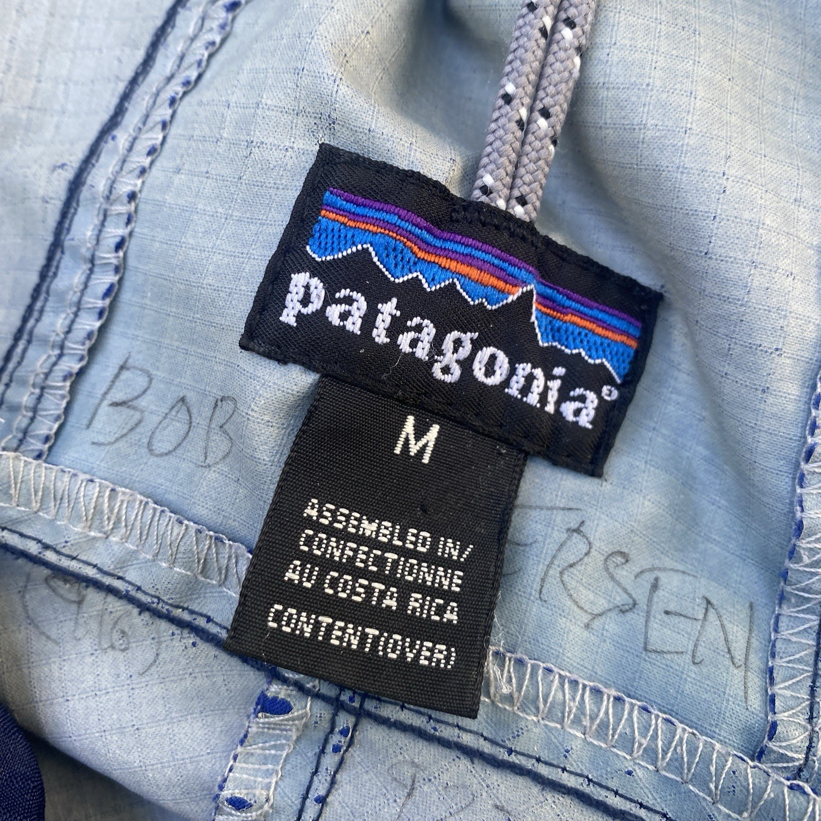 Vintage Patagonia Jacket Windbreaker Parka Blue Size Medium Ripstop Anorak 90s
