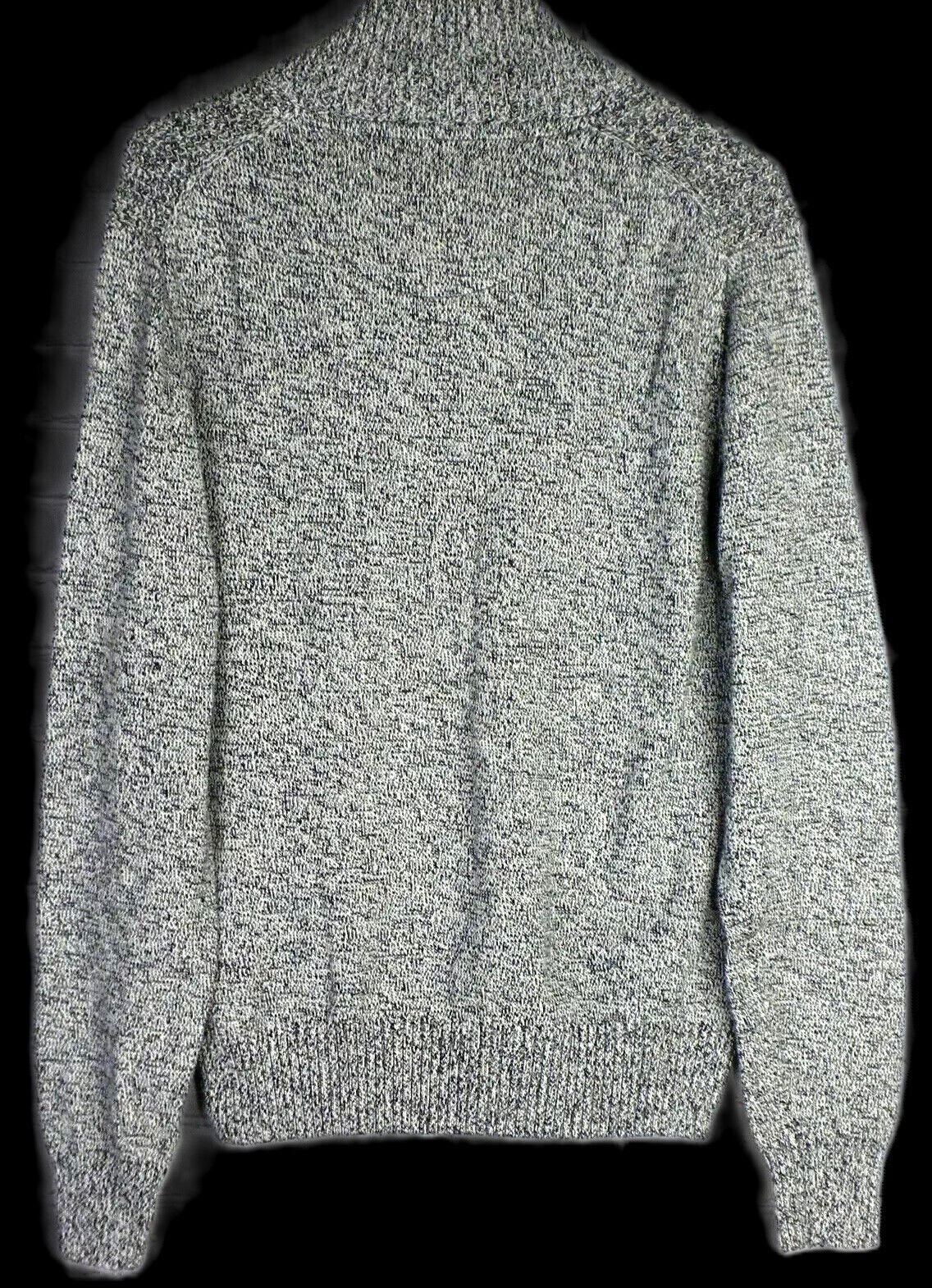 Weatherproof Men’s Black Ivory Marl Quarter Button Pullover Sweater Size S