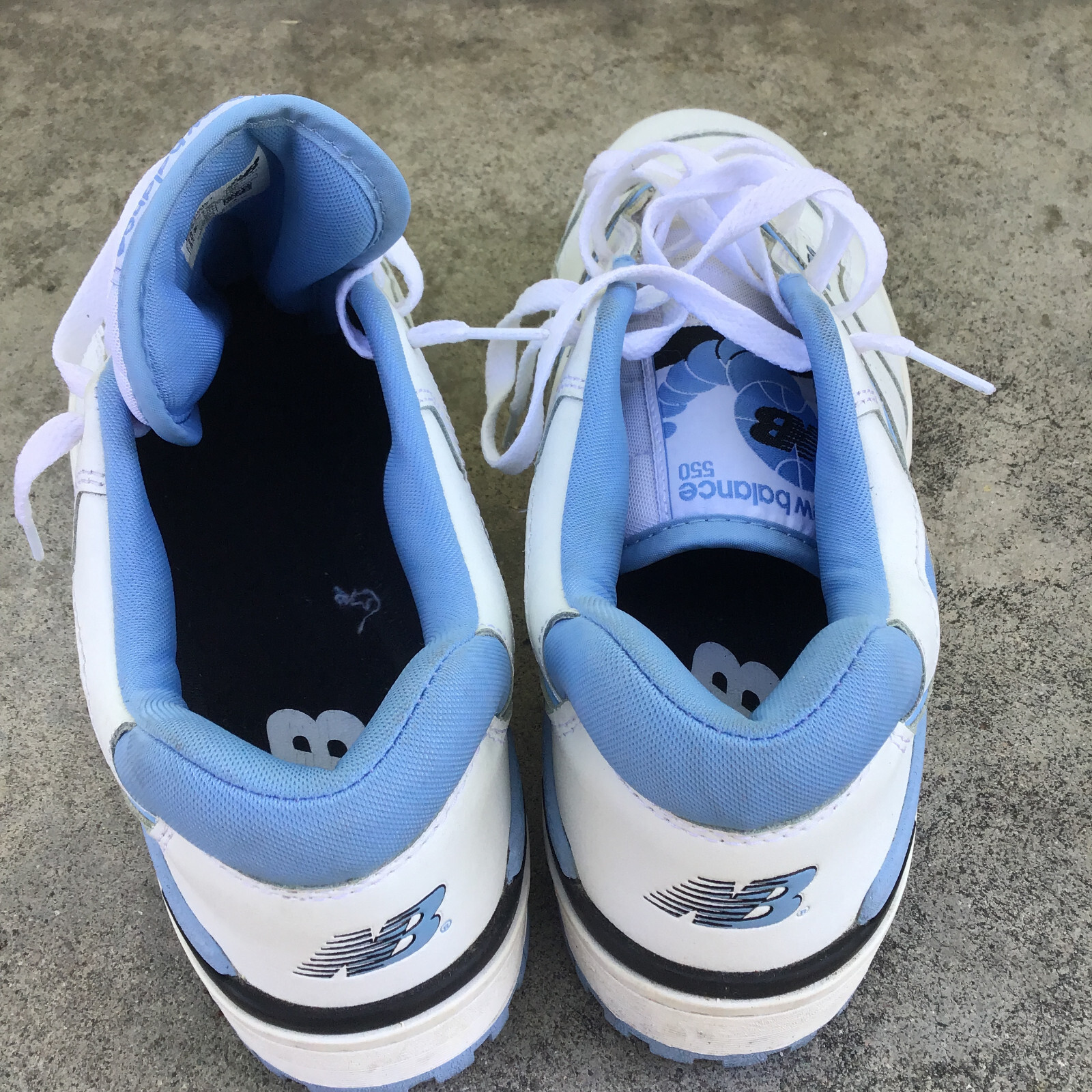 New Balance 550 UNC White University Blue White Men Size 13 BB550HL1