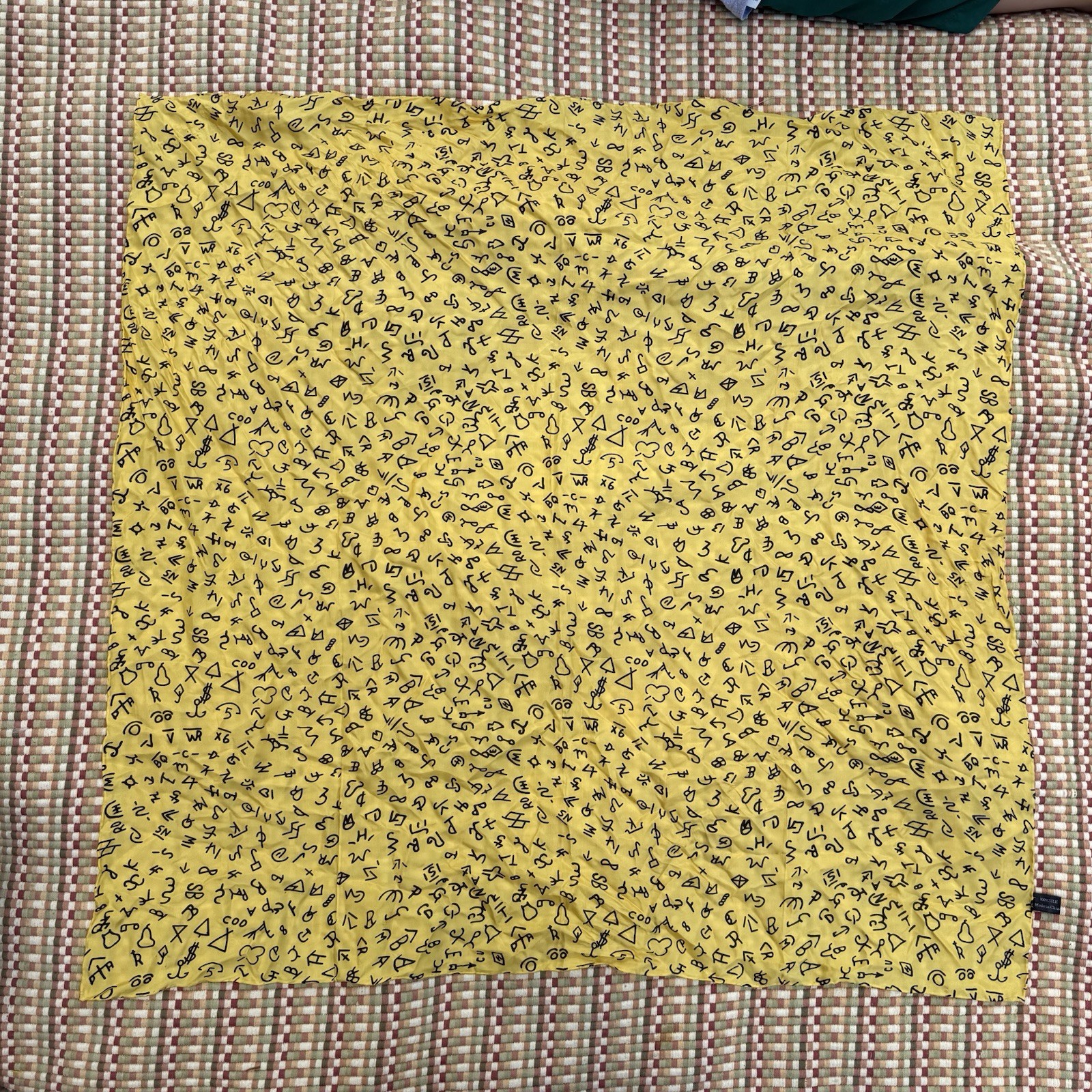 100% Silk Wyoming Traders Bandana | Yellow/Black 34.5”
