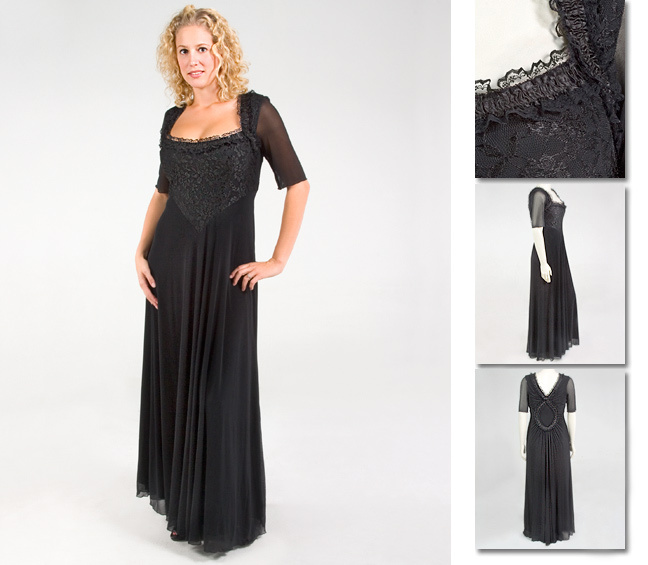 NEW! Zaftique BACCARA Dress Gown BLACK 1Z 5Z / 16 32 / XL 1X 5X
