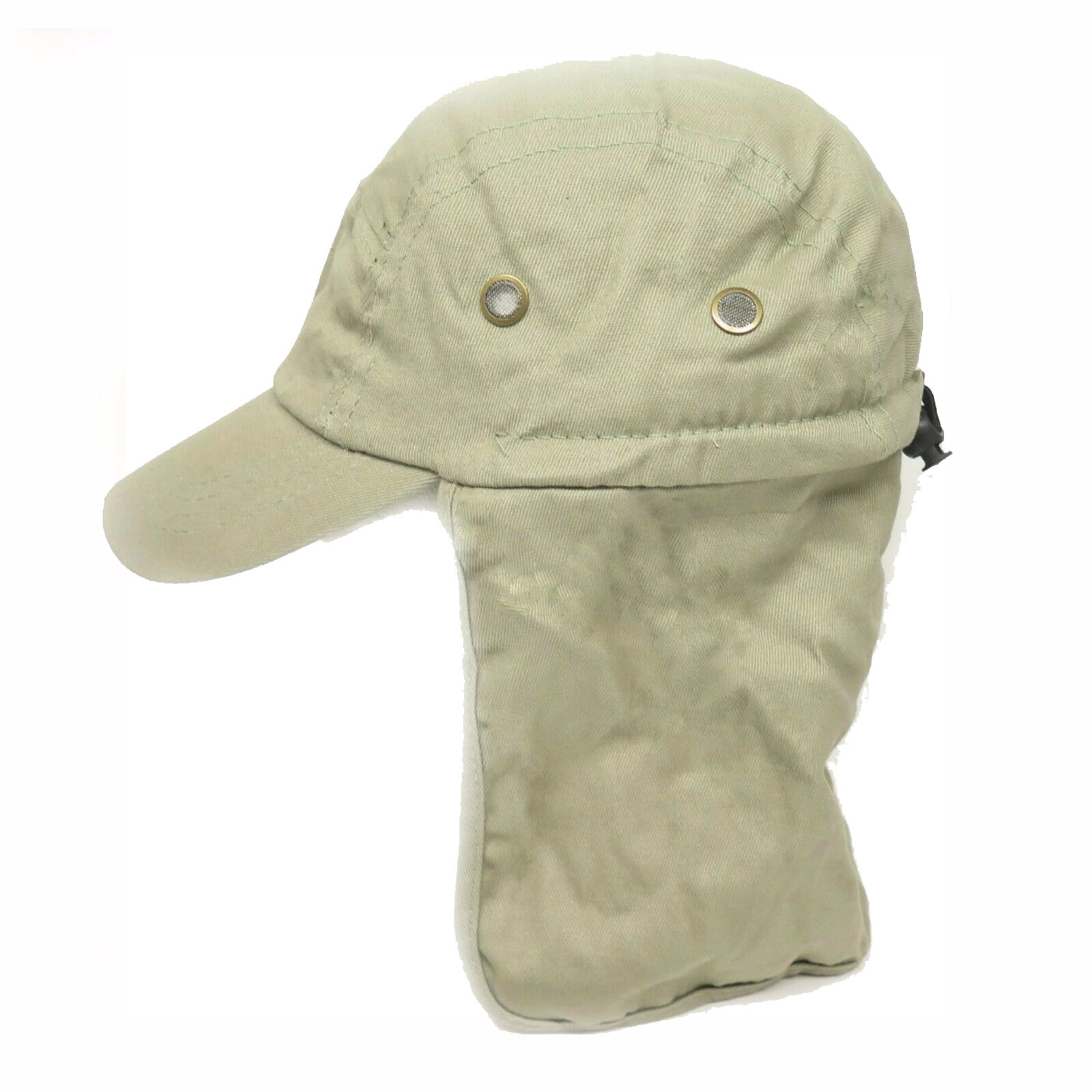 Sun Neck Protector Hiking Army Military Snap Brim Cap With Ear and Neck Flap Hat