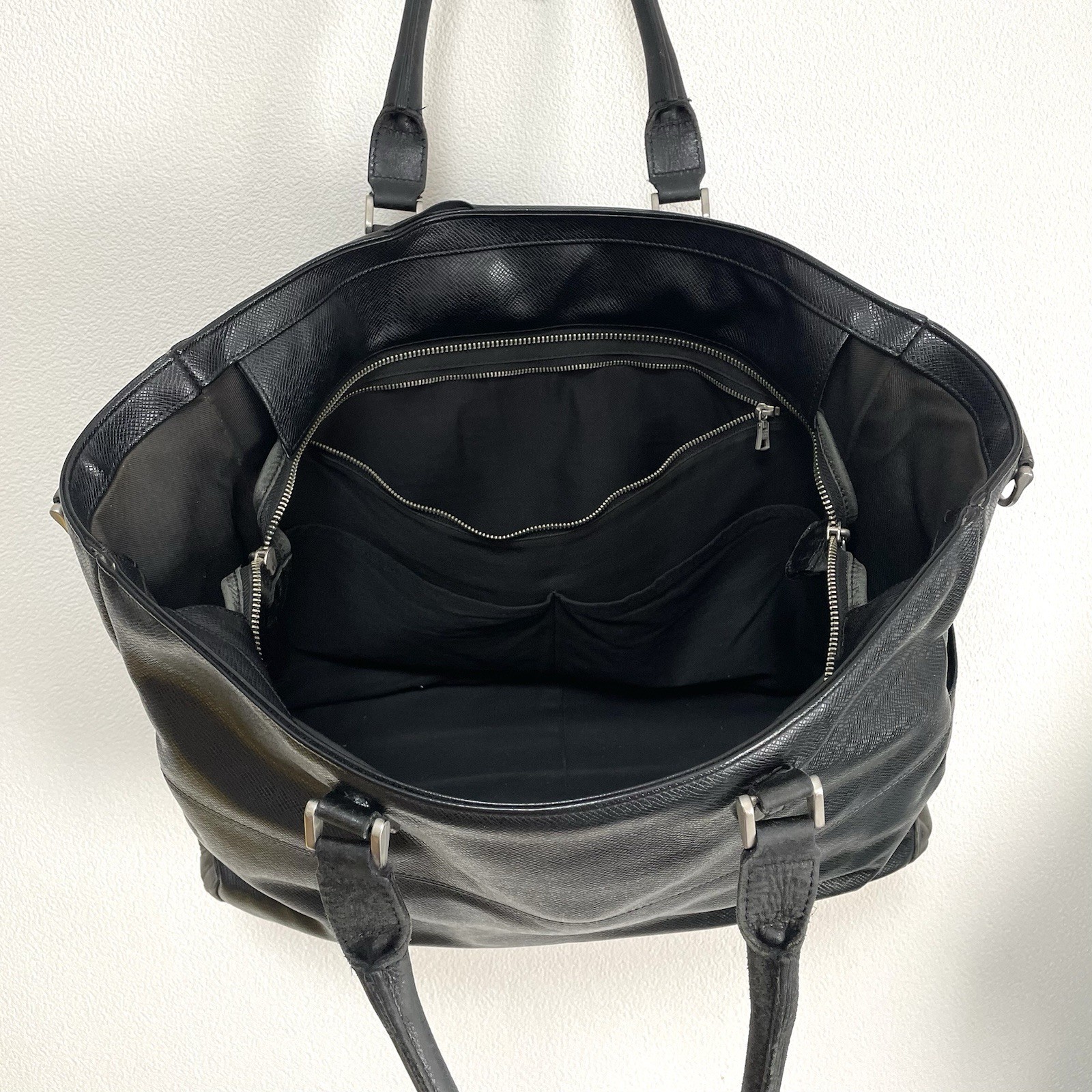 Master-piece MSPC Tote Bag Duffle 2way Leather Shoulder Black Large Made Japan