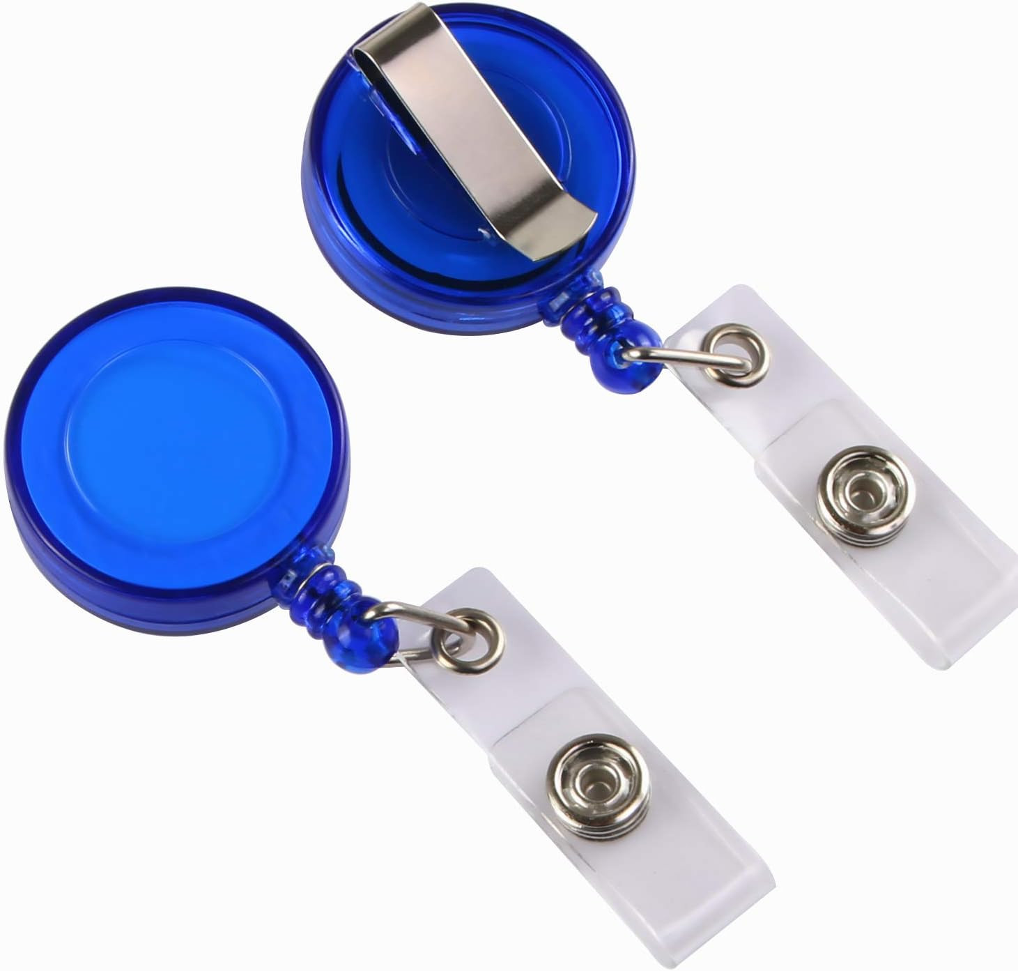 50 Pcs Retractable Badge Reel Clips Holder for Hanging ID Multi Color
