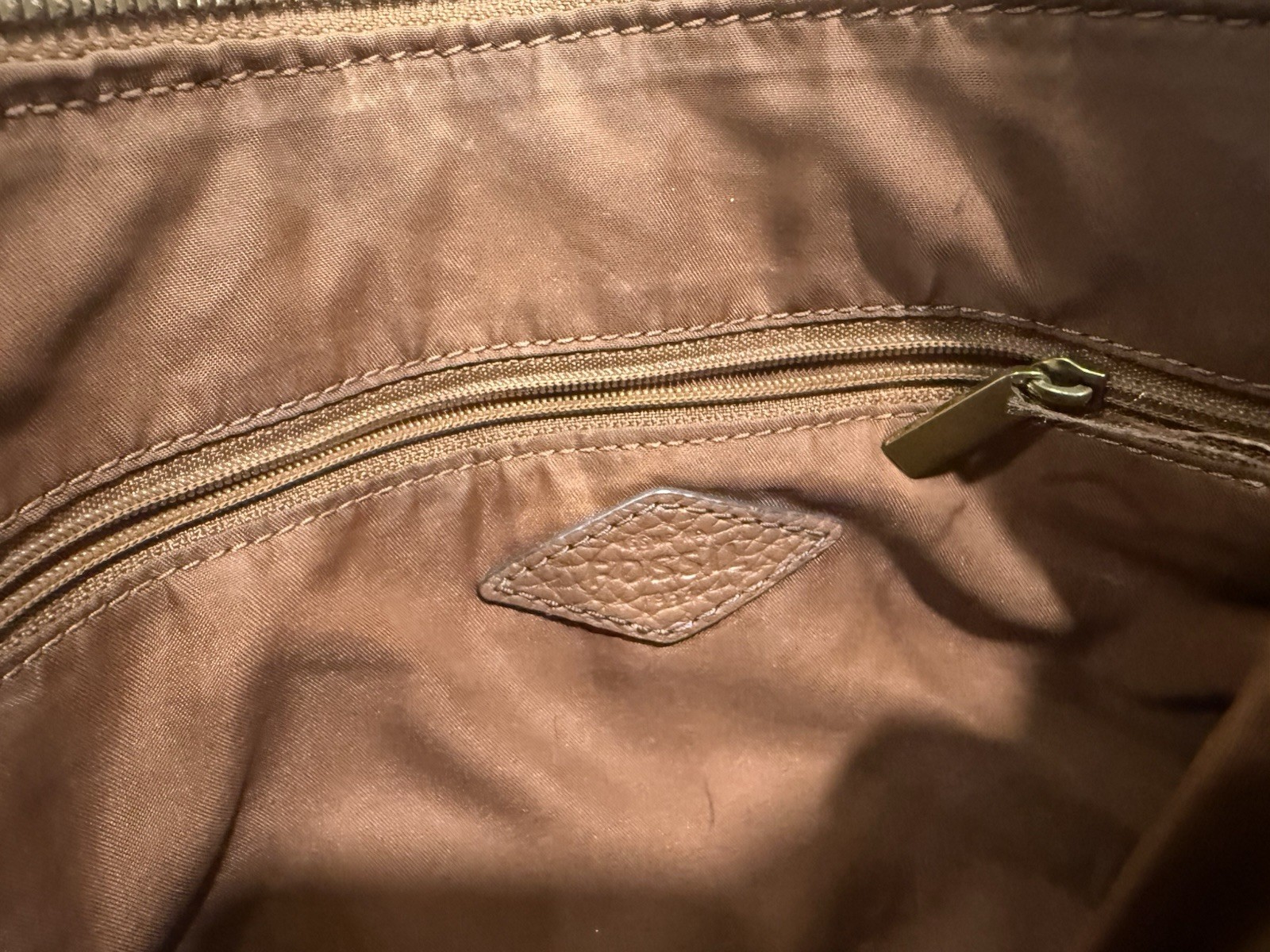 Brown Genuine Leather Pebbled Fossil Purse Crossbody Adjustable Strap SHB2037