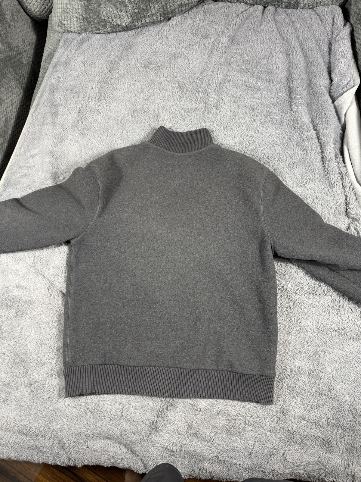 Gap Jacket Mens Medium Gray Fleece Lined Full Zip Bomber Athletic Fit Casual