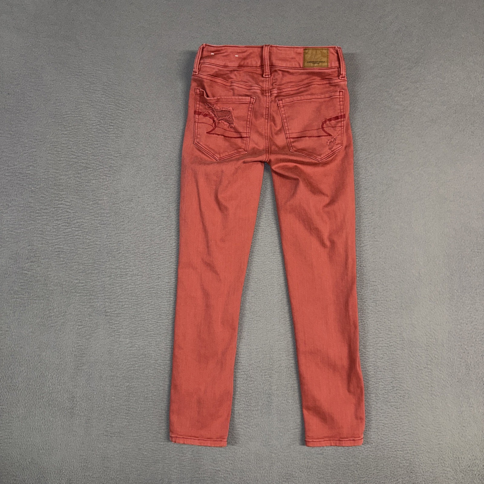 American Eagle Jeans Womens 00 Short Candy Pink Jegging Stretch Distressed Denim