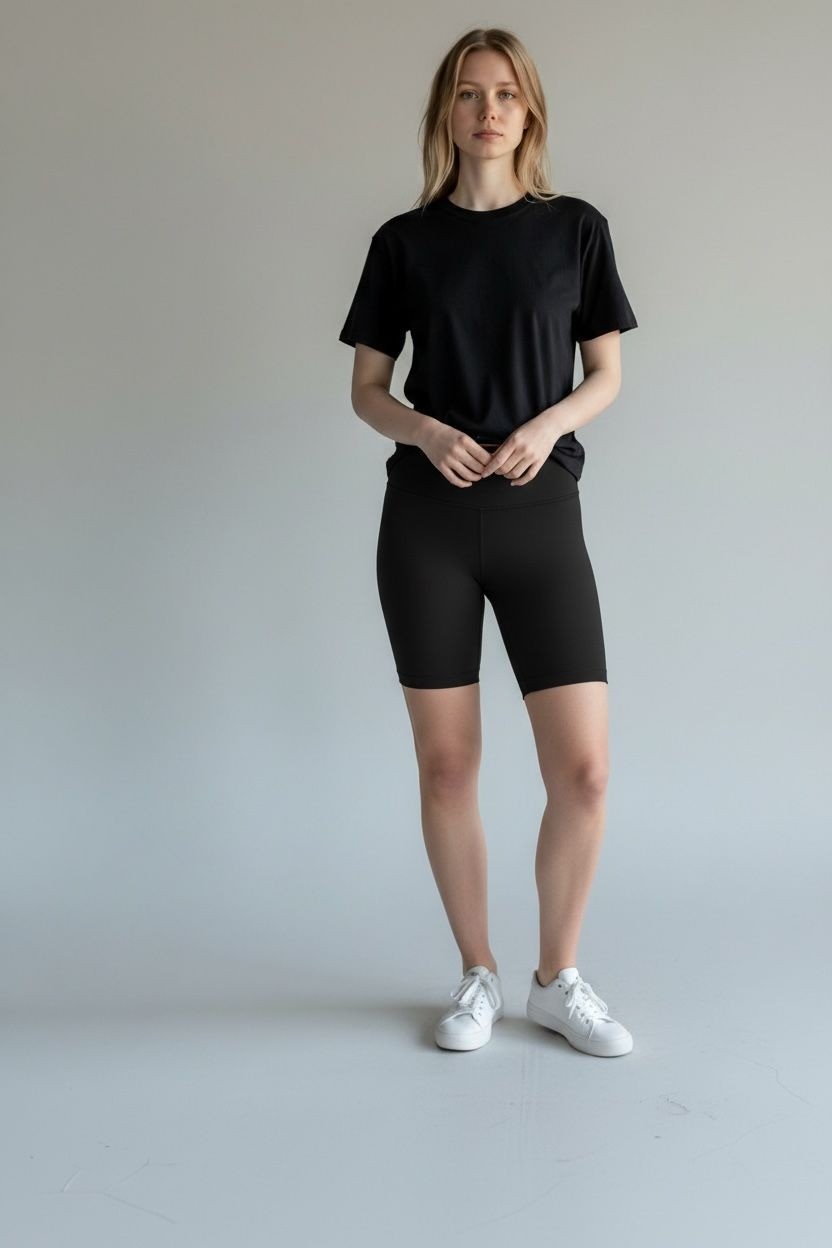 Yogalicious Set of 2 Lux Everyday 7″ Black Shorts S – Polyester/Spandex Blend –