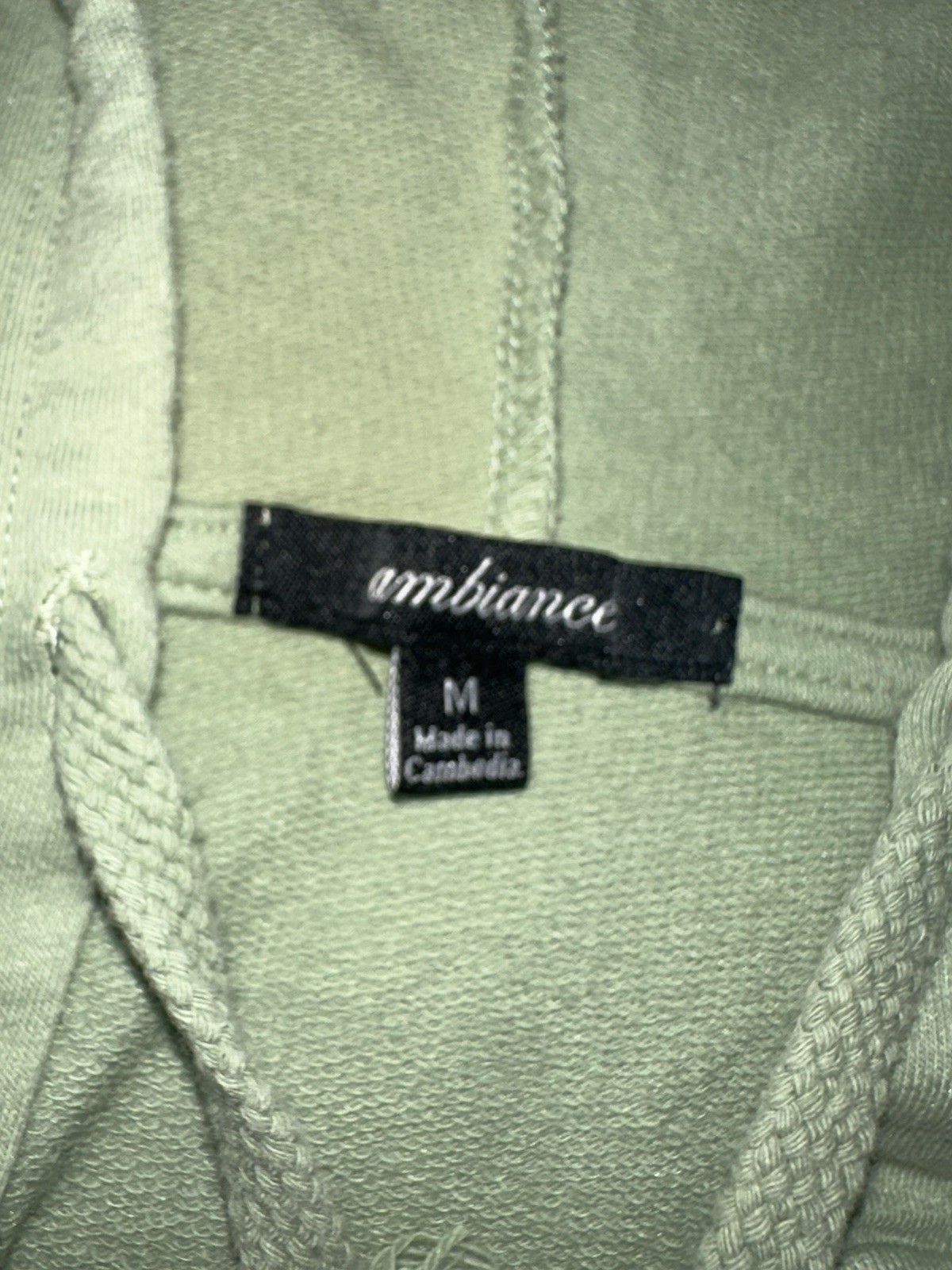Ambiance Women’s Green Fleece Full Zip Hooded Hoodie Sweatshirt Size M