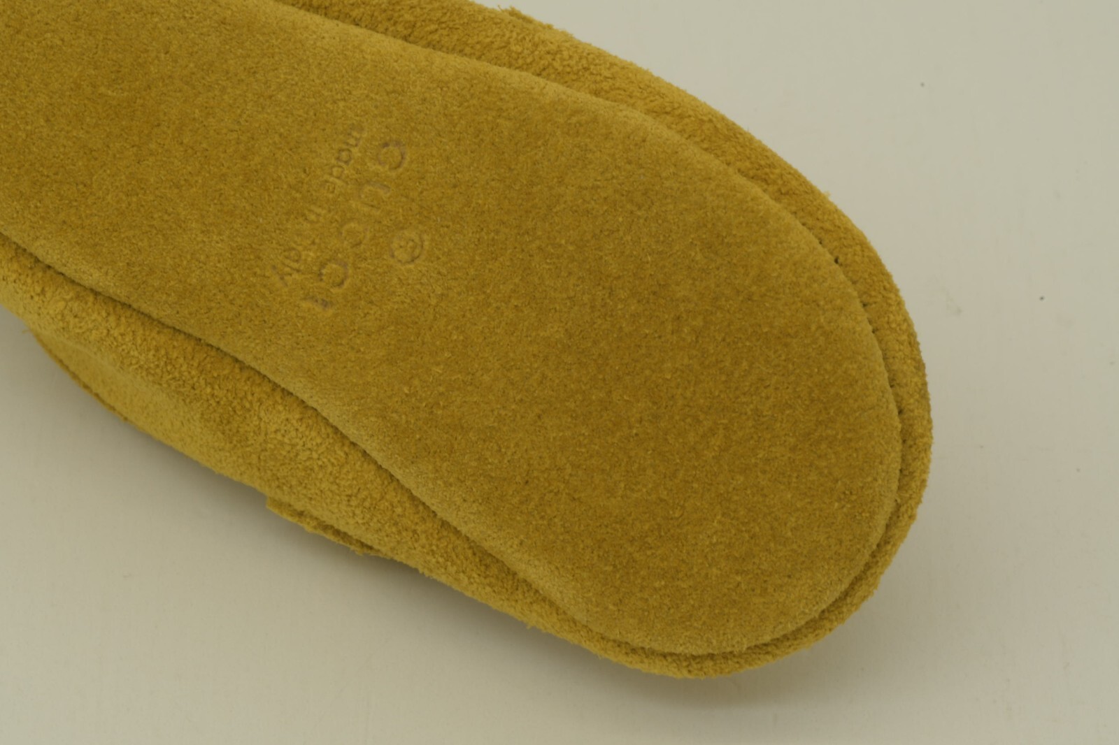Authentic Gucci Yellow Shoe Keychain Suede SP Horsebit Buckle Bag Accessory