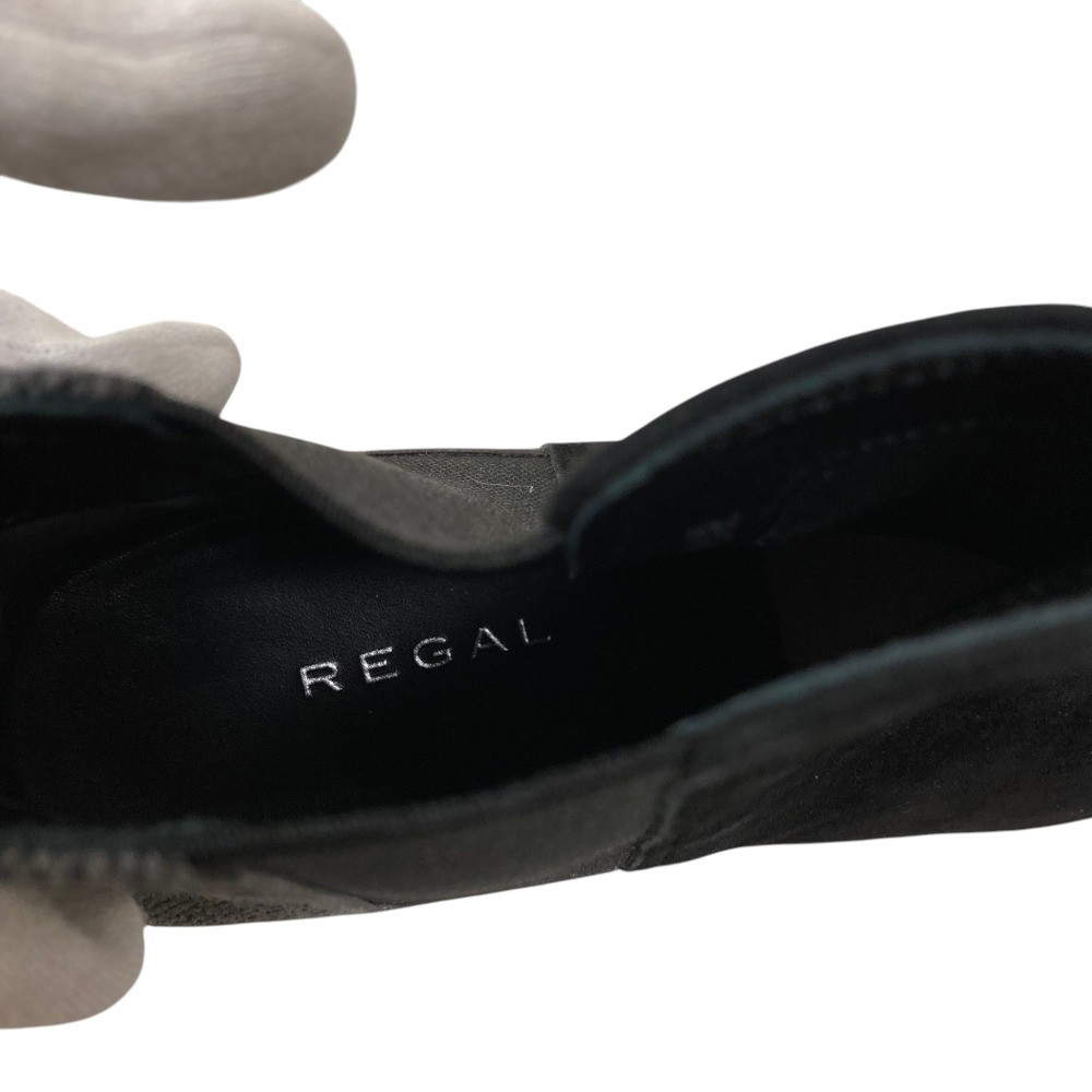 REGAL Side Gore Short Boots 9.3″” Black Gray Women USED