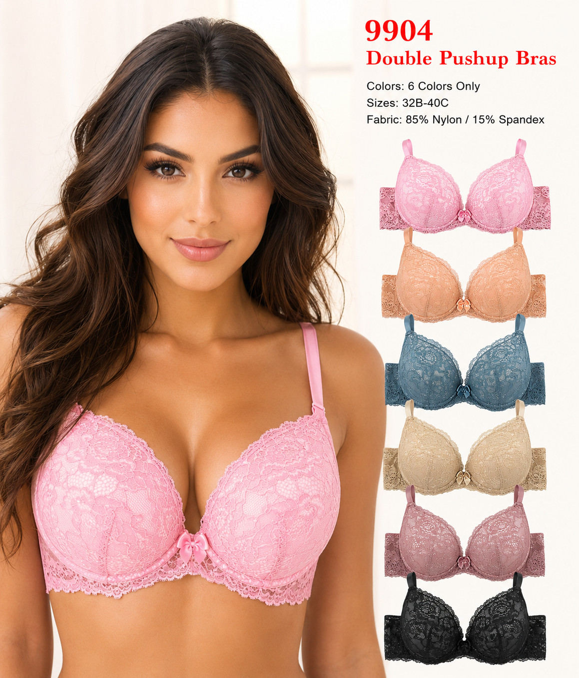 EXTREME DOUBLE PUSH UP Add 2 Cup Sizes Push-Up Bra Padded FREE RETURN 1,3 or 6pc
