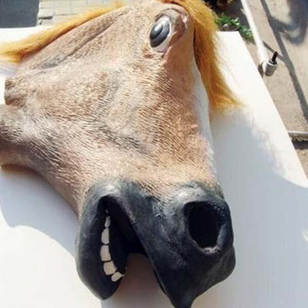 Horse Mask Halloween Party Full Head Latex Rubber Mask Novelty Fancy Prop