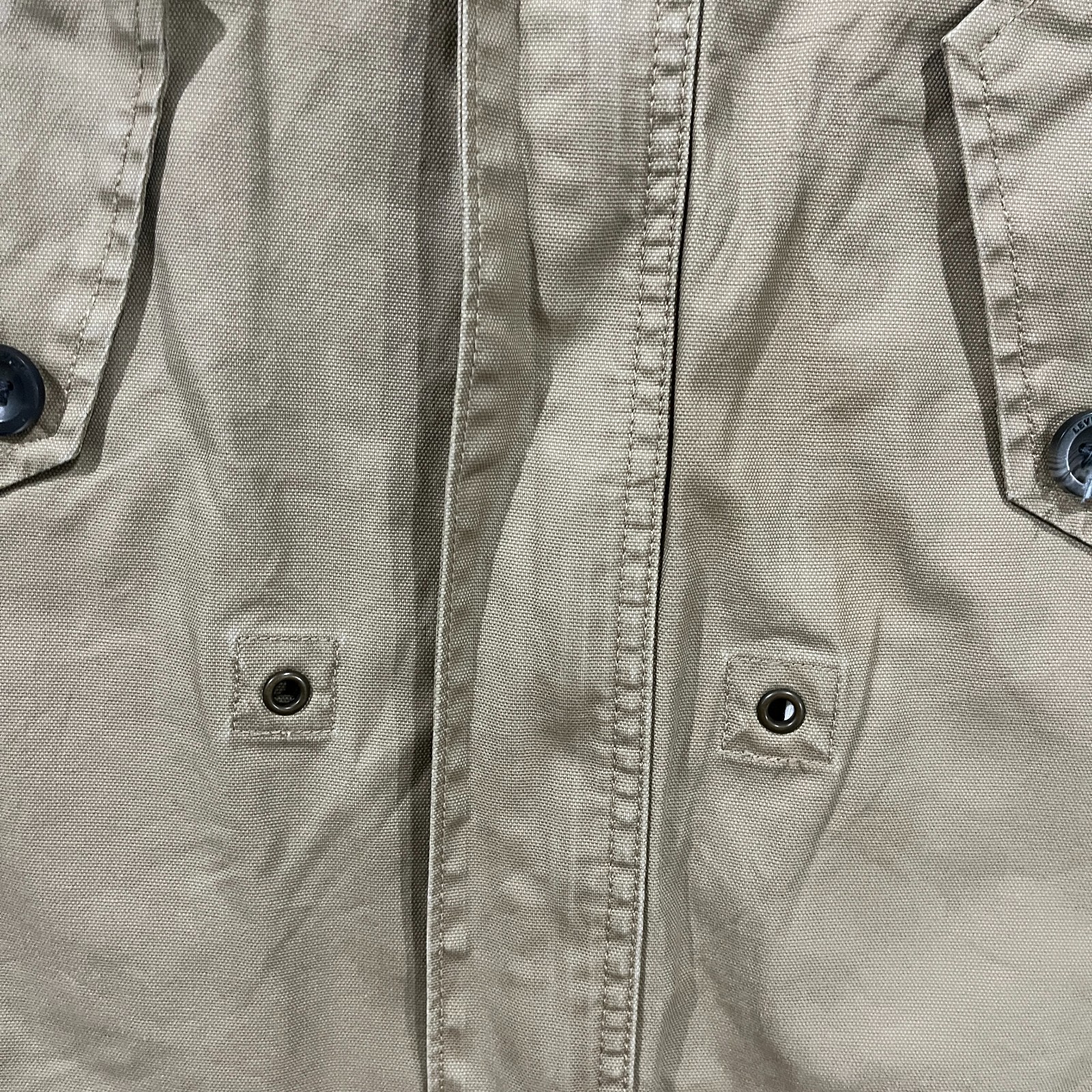 Levi’s Jacket Mens Large Canvas Hooded Full Zip Military Field Coat Pockets