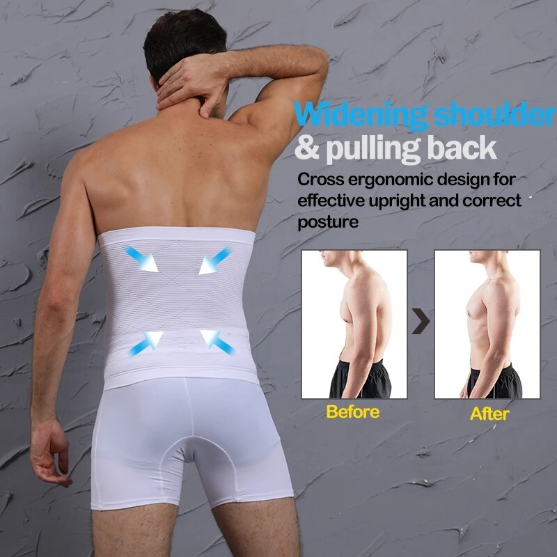 Body Shaper Belt Waist Trainer Belt for Men Fitness Fat Burning Girdle Shapewear