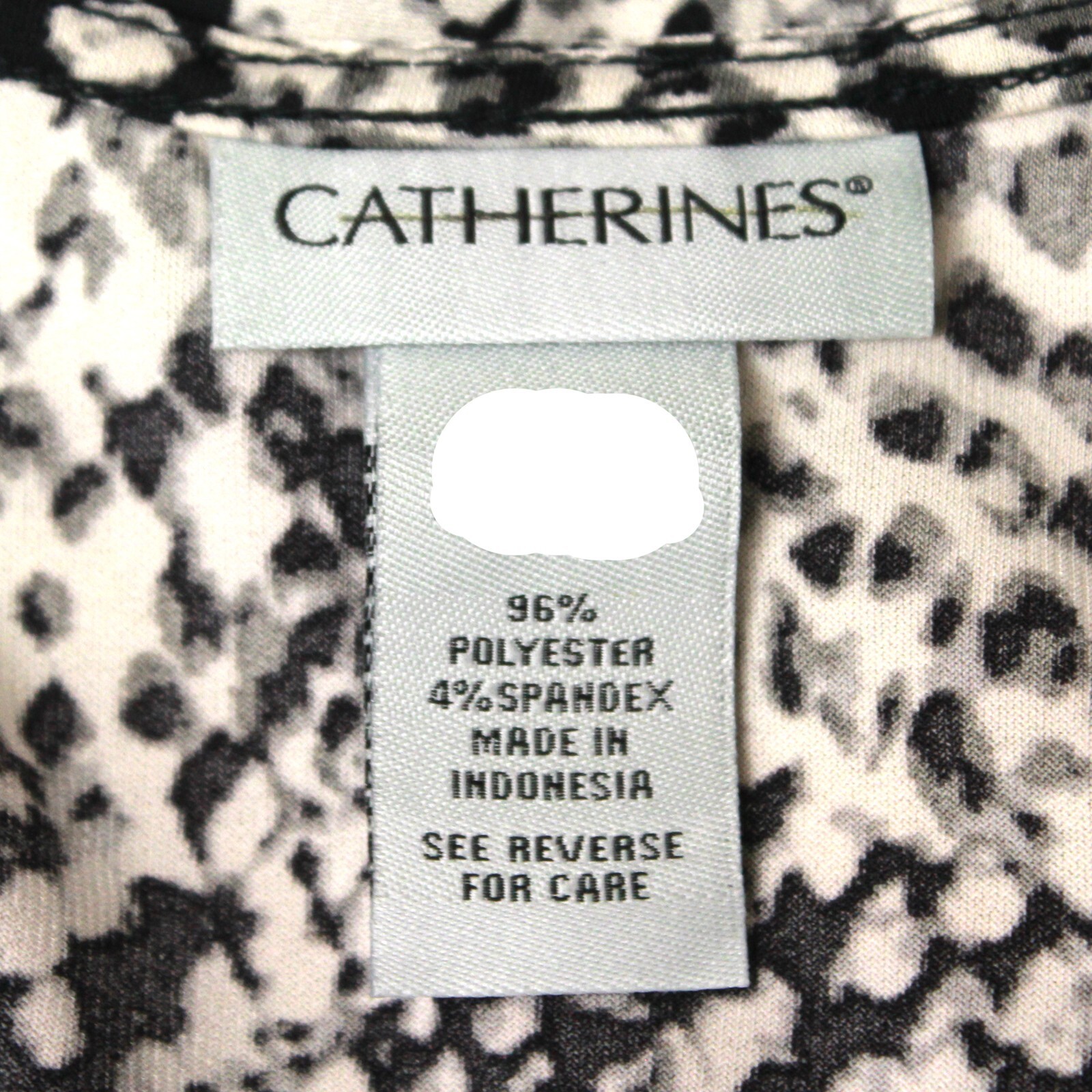 Catherines Plus Black/White Animal Print V-Neck Midi DRESS Petite 2X 22/24W