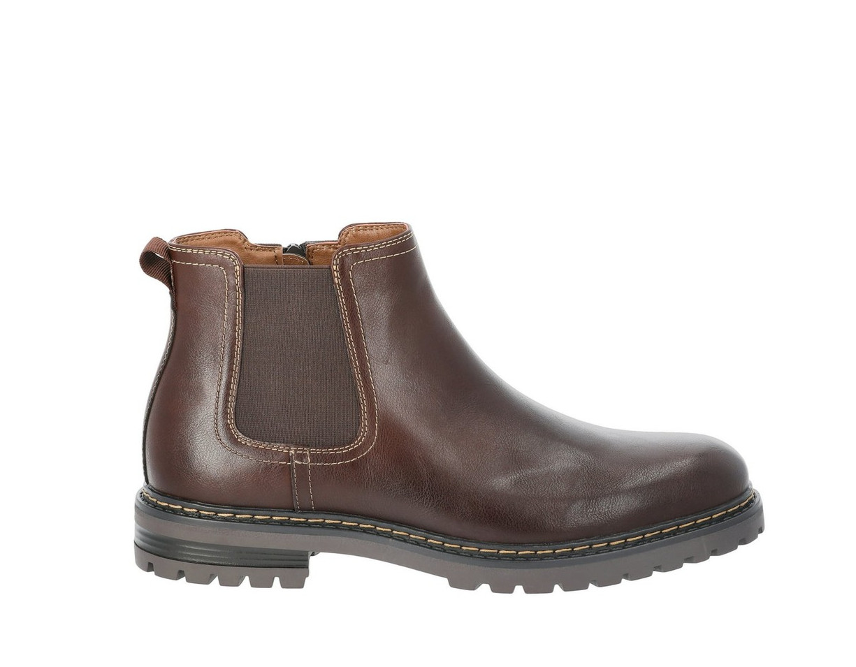 Madden NYC Men’s Brown Pull-On Side Zip Elastic Gore Muse Chelsea Boots: 12