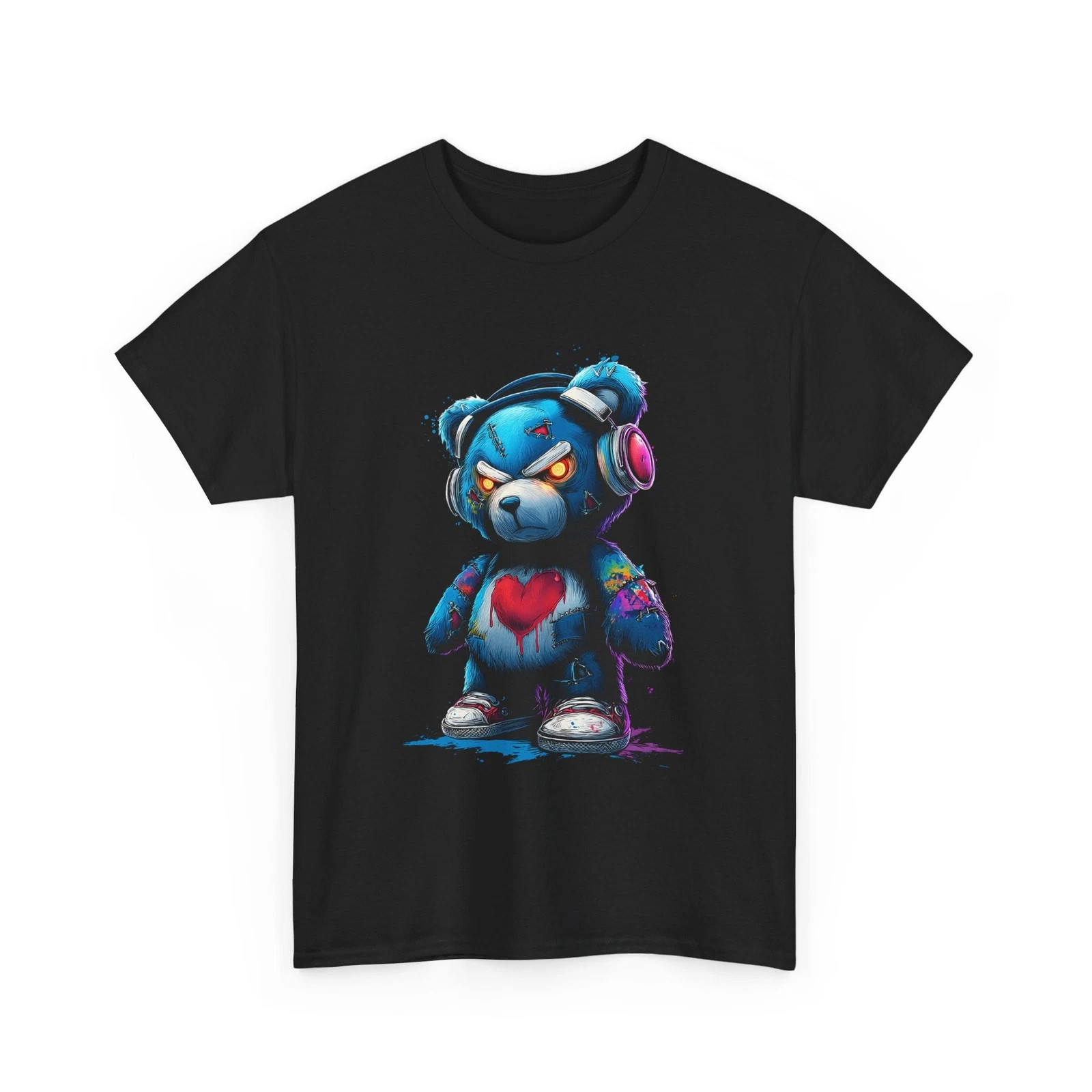 STREET TEDDY BEAR ART TSHIRT TEE GIFT MEN WOMEN TEEN HEADSET GRAFFITI WEAR SHIRT