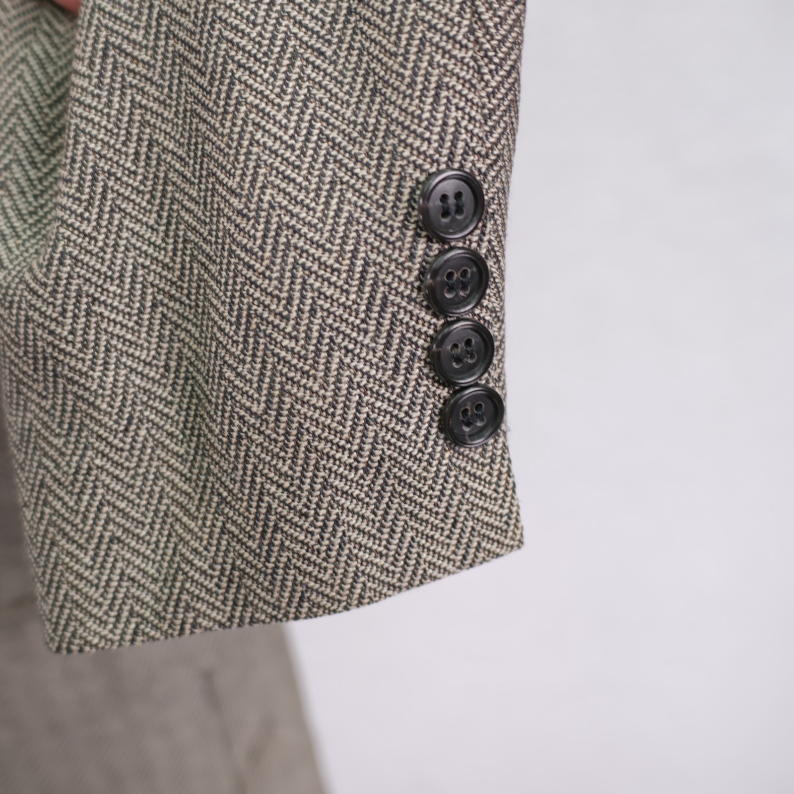 Paul Fredrick Textured Tweed Wool Silk Nylon Sport Coat Brown Herringbone 42R