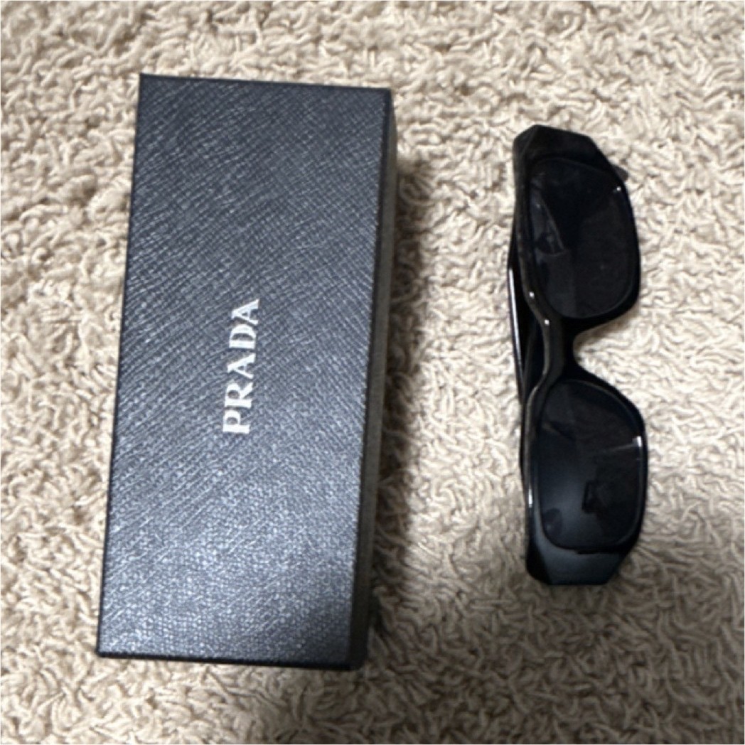 PRADA SPR 17WF Men’s Oversized Black Square Plastic Sunglasses Designer