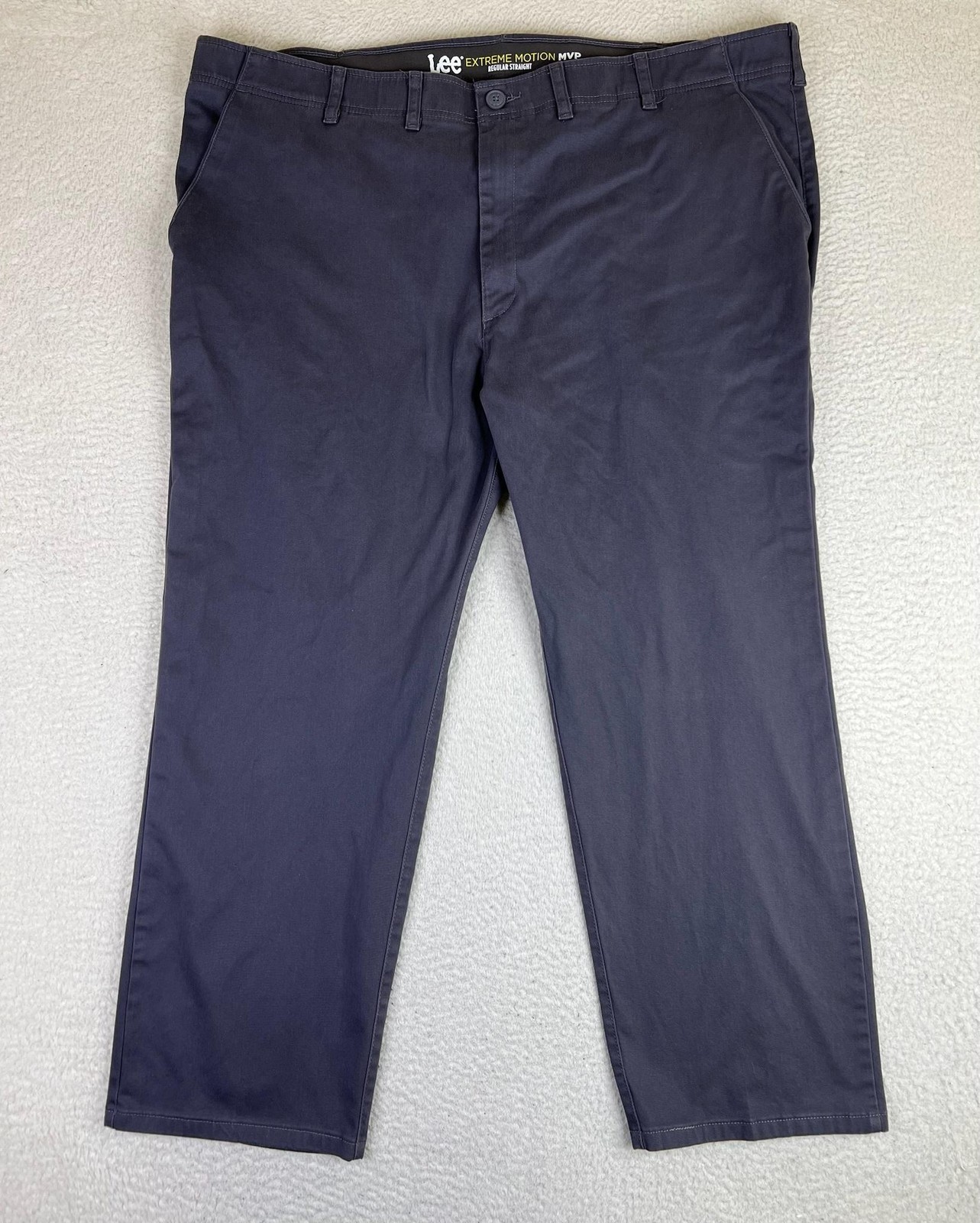 Lee Extreme Motion Pants Mens 48×30 Gray Regular Straight Chino Stretch Casual