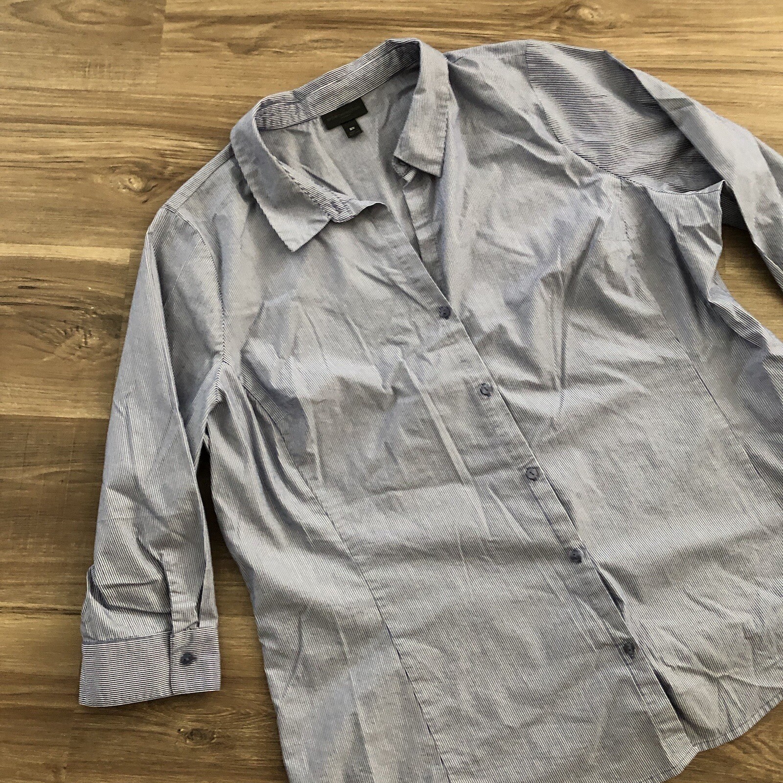 Worthing Women’s Pin Stripe Button down size 2X Blue Work Wear