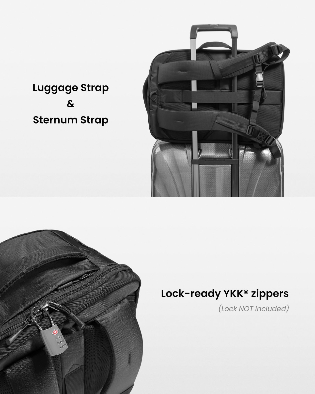 40L Travel Backpack, TSA Approved Carry-On, Water-Resistant Lightweight Rucksack