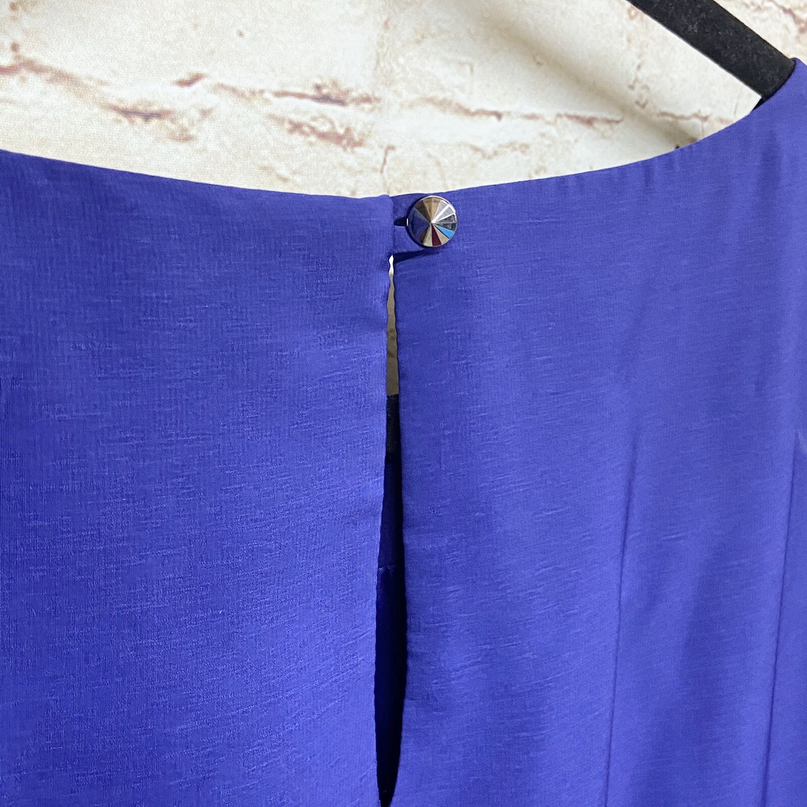 Britt Ryan Womens Shift Dress Size 8 3/4 Sleeve 100% Silk Geometric Purple