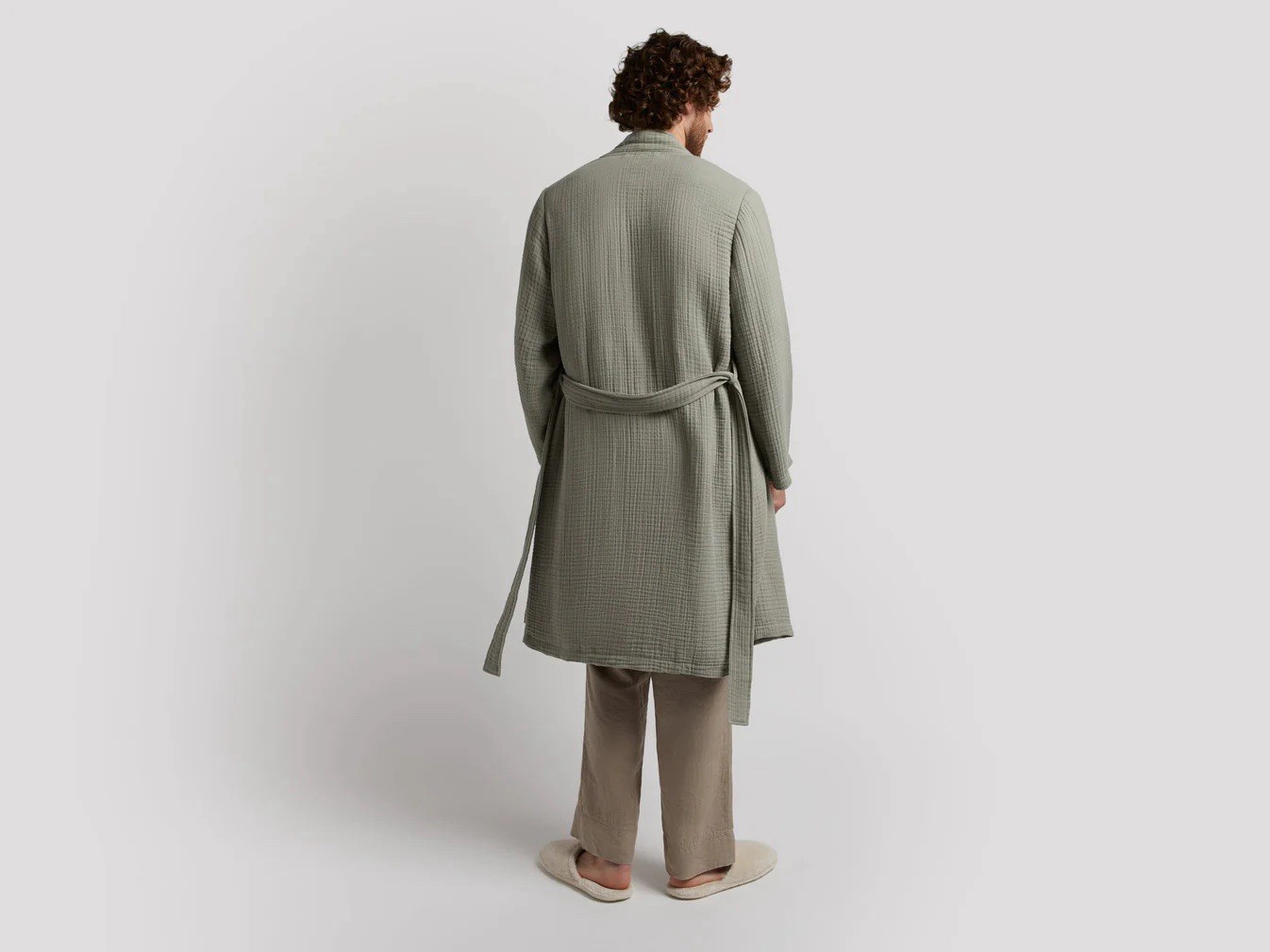 Parachute, Cloud Cotton Gauze, Bathrobe In Moss, 2X