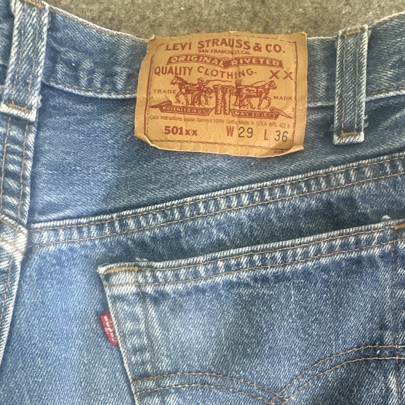 Levi’s 501xx Vintage Made In USA 1992 W29 L36 Nice Light Fading