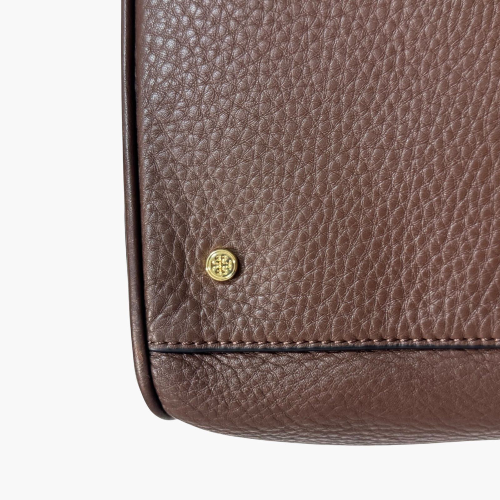 TORY BURCH Tory Burch Robinson 2WAY leather tote bag shoulder bag dark brown A4