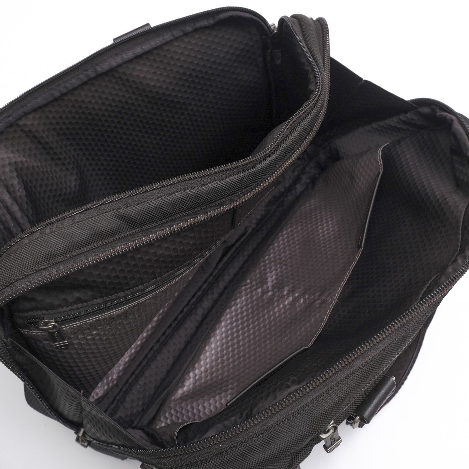 TUMI Alpha Bravo Pinckney Flap Briefcase Black Nylon Leather 2Way Laptop Auth