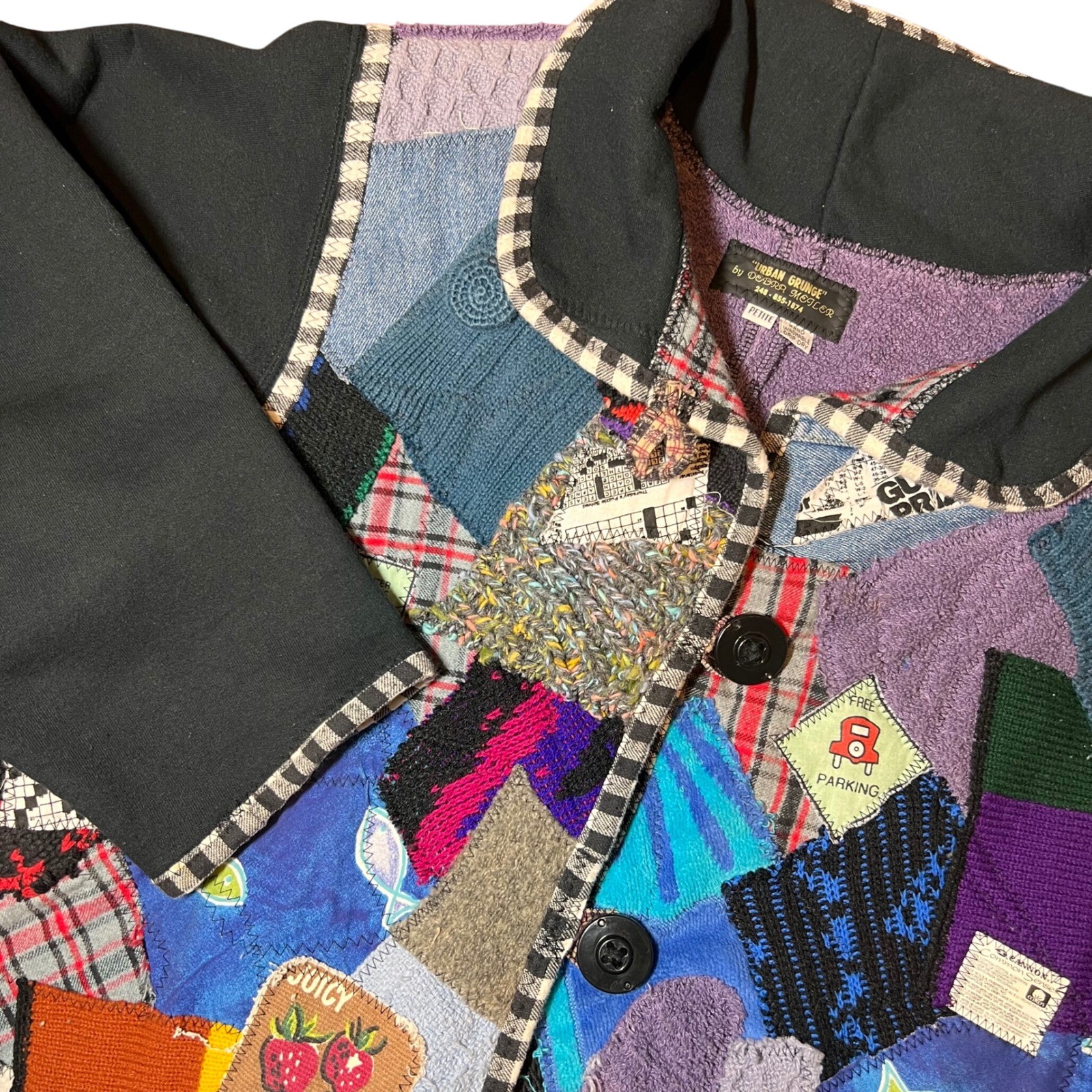 Patchwork Art To Wear Jacket Unique Colorful (LG) Handmade One Of A Kind Coat