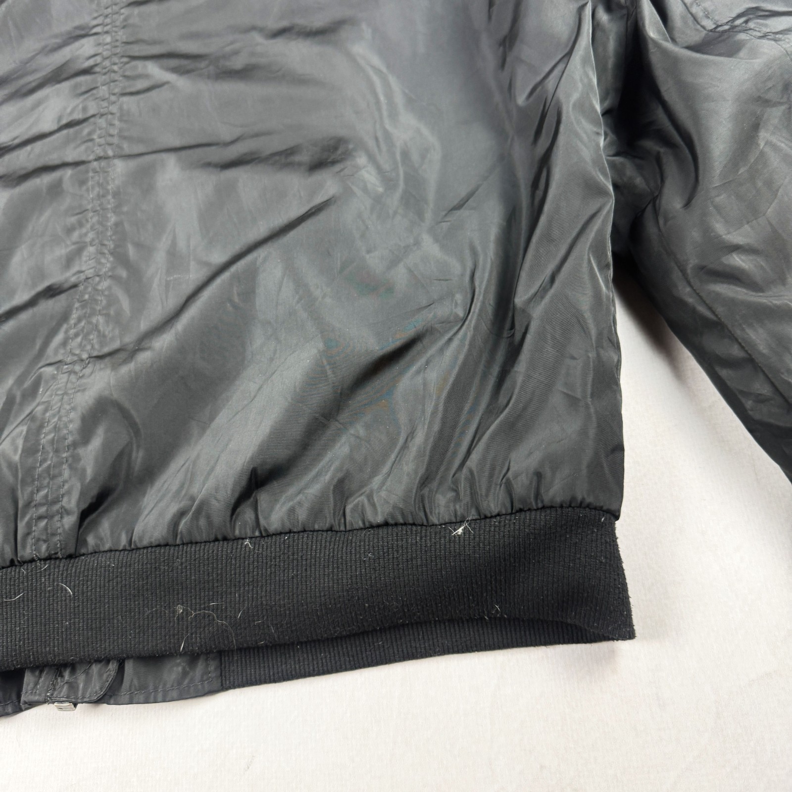 Mens Vintage Black MA-1 Bomber Flight Jacket Nylon Military Utility Zip Y2K