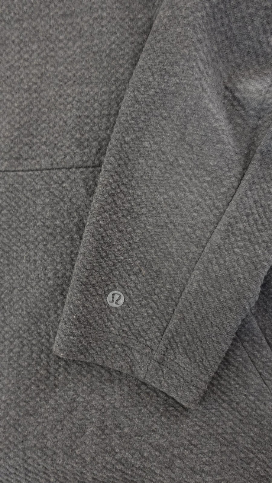 Lululemon Hoodie Mens Large Gray At Ease Textured Double Knit Pullover
