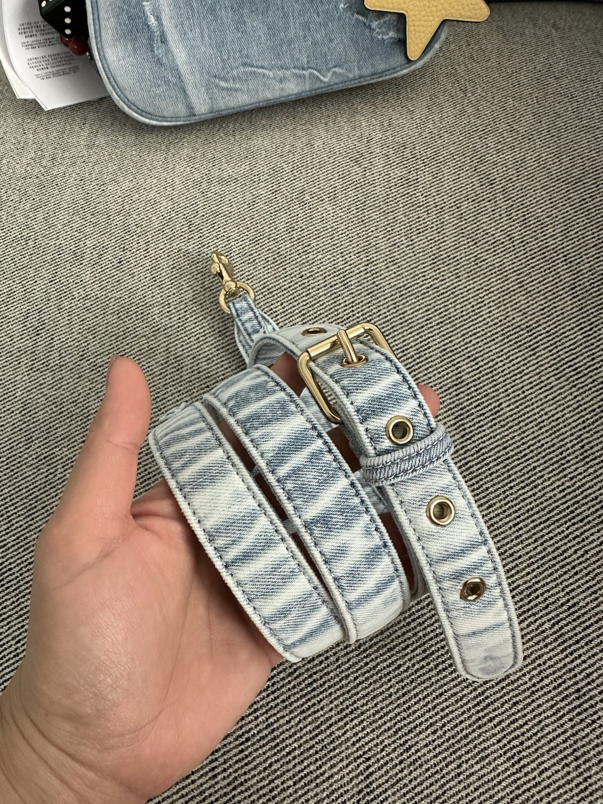 COACH Teri Shoulder Bag In Loved Denim With Charms CDY76 NWT Crossbody