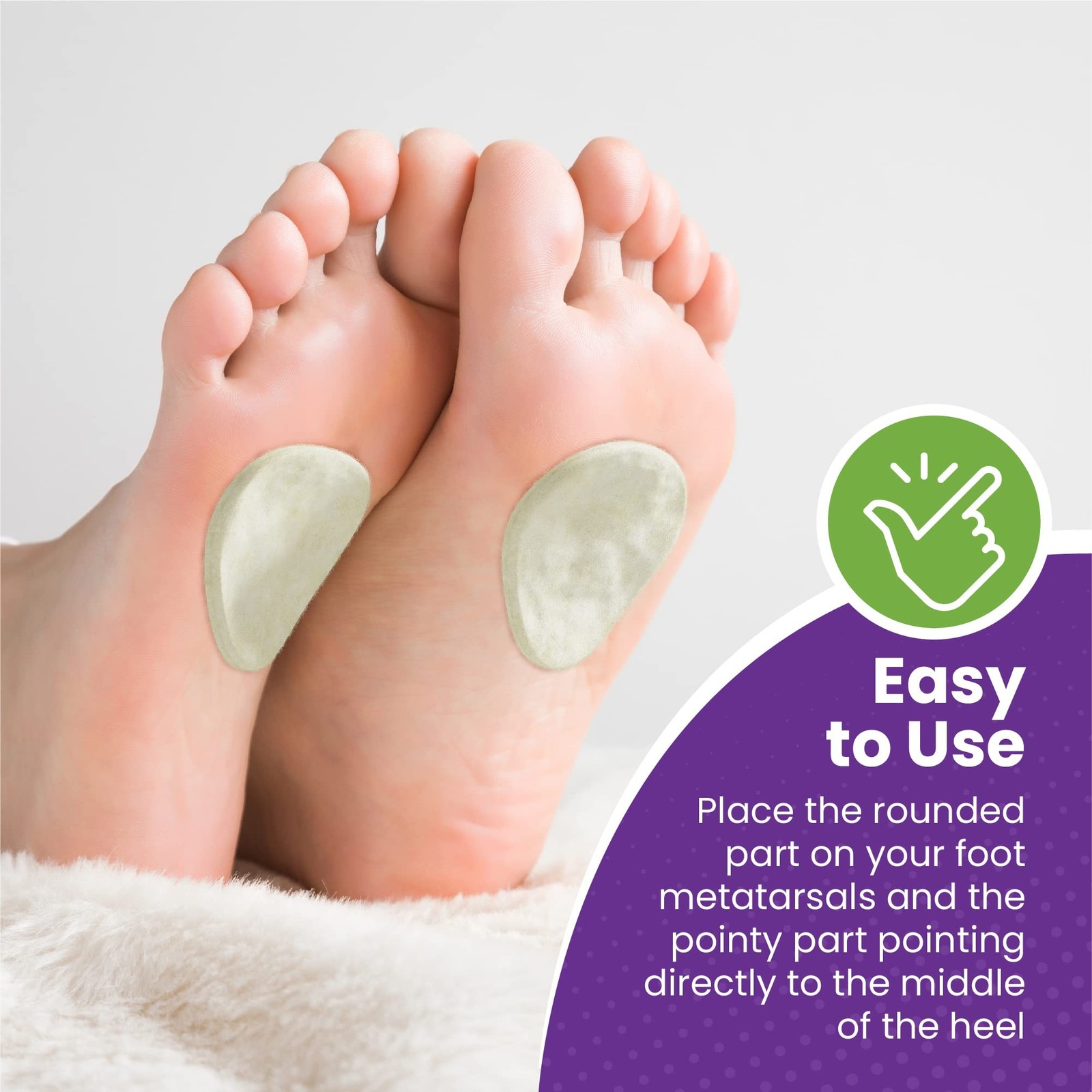 Metatarsal Felt Foot Pad – 1/4″ Thick – Made in USA – 6 Pairs (12 Pieces)