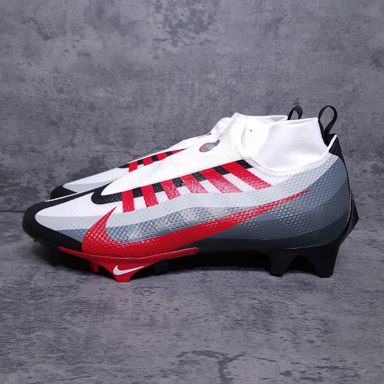 NIKE Vapor Edge Pro 360 Football Cleats Mens 10.5 White Red Black Grey
