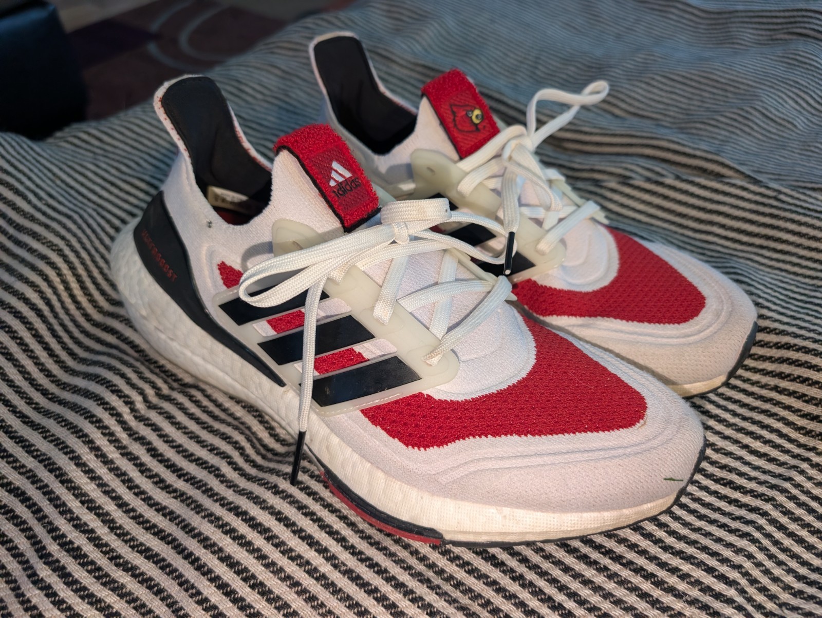 Adidas Ultraboost 21 Cardinal Shoes Sneakers Men’s Sz 9 Red White