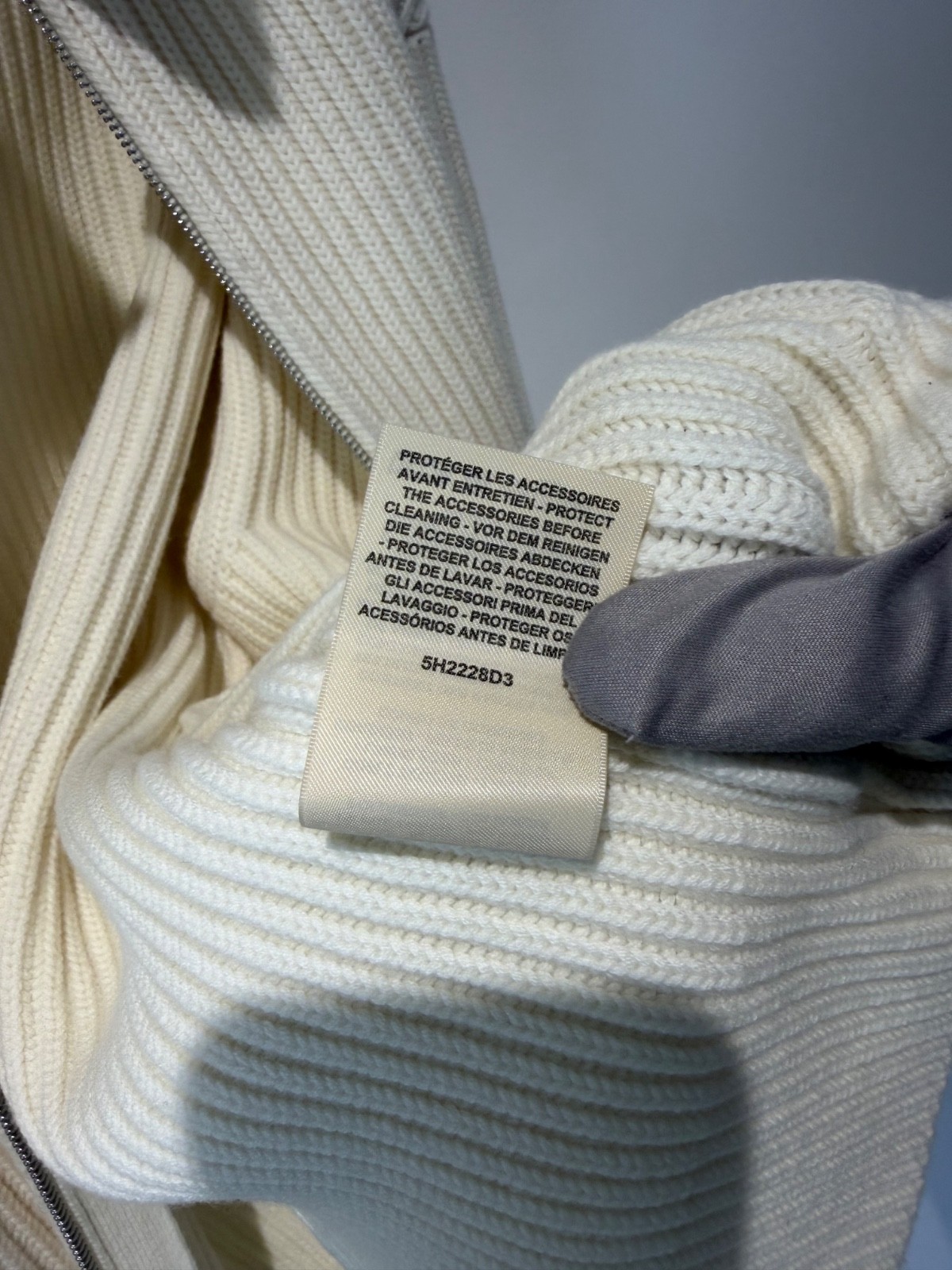 HERMES H JACKET WOOL KNIT (38) – BLANC / NATUREL – BRAND NEW WITH TAGS