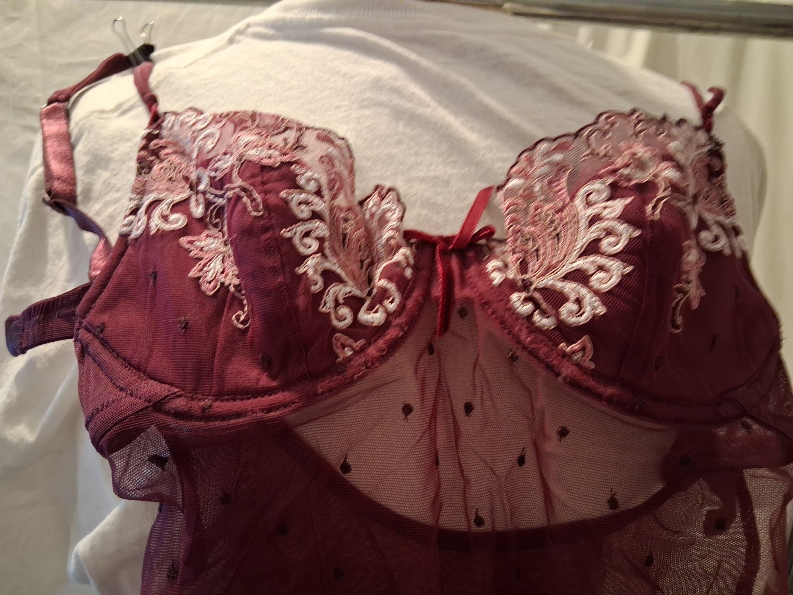 New, Lingerie 34B, Plum, 80% Nylon 20% Spandex, Valery Brand, Size 2