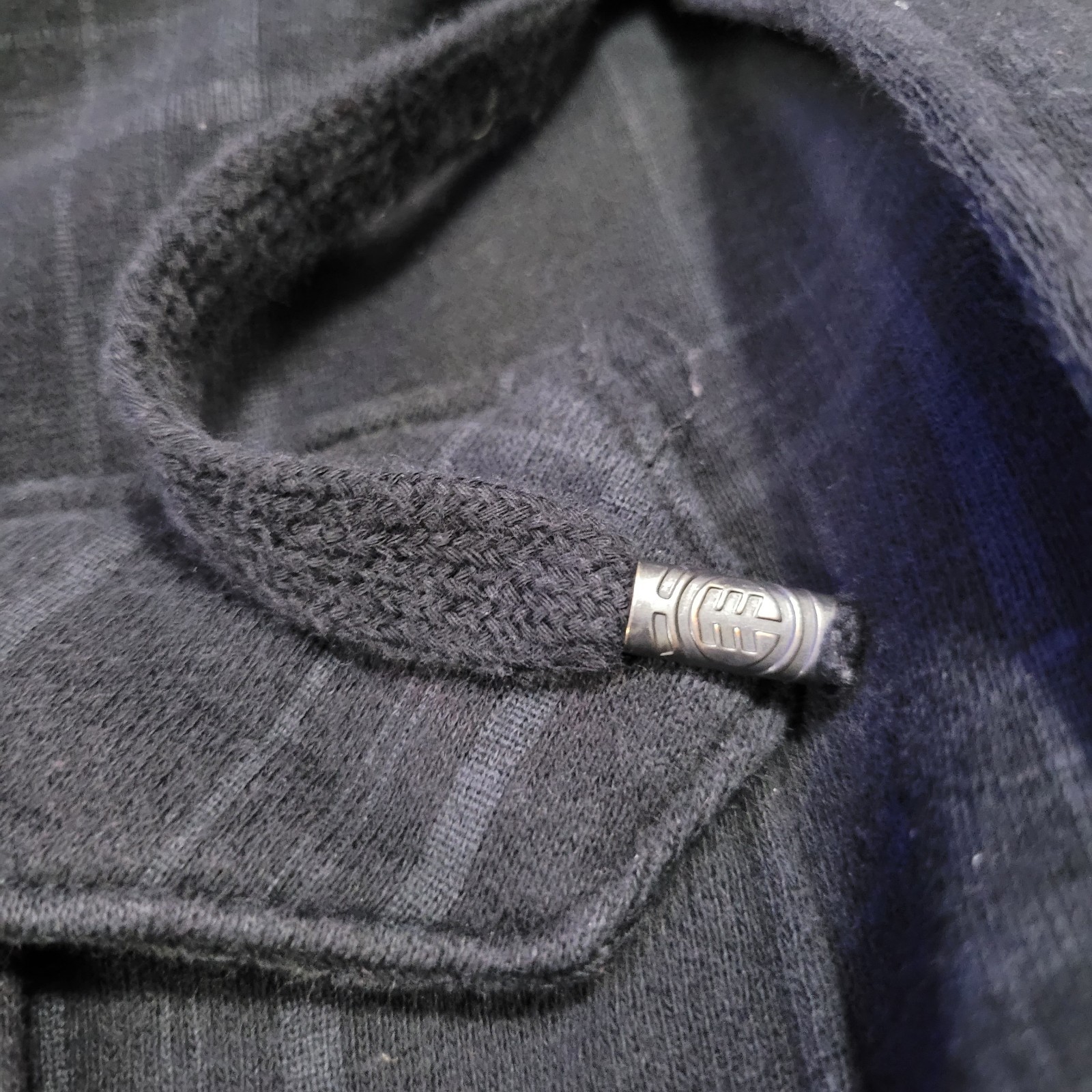 Element Skateboards Full Zip Hoodie Mens Small Plaid Gray Pockets Logo
