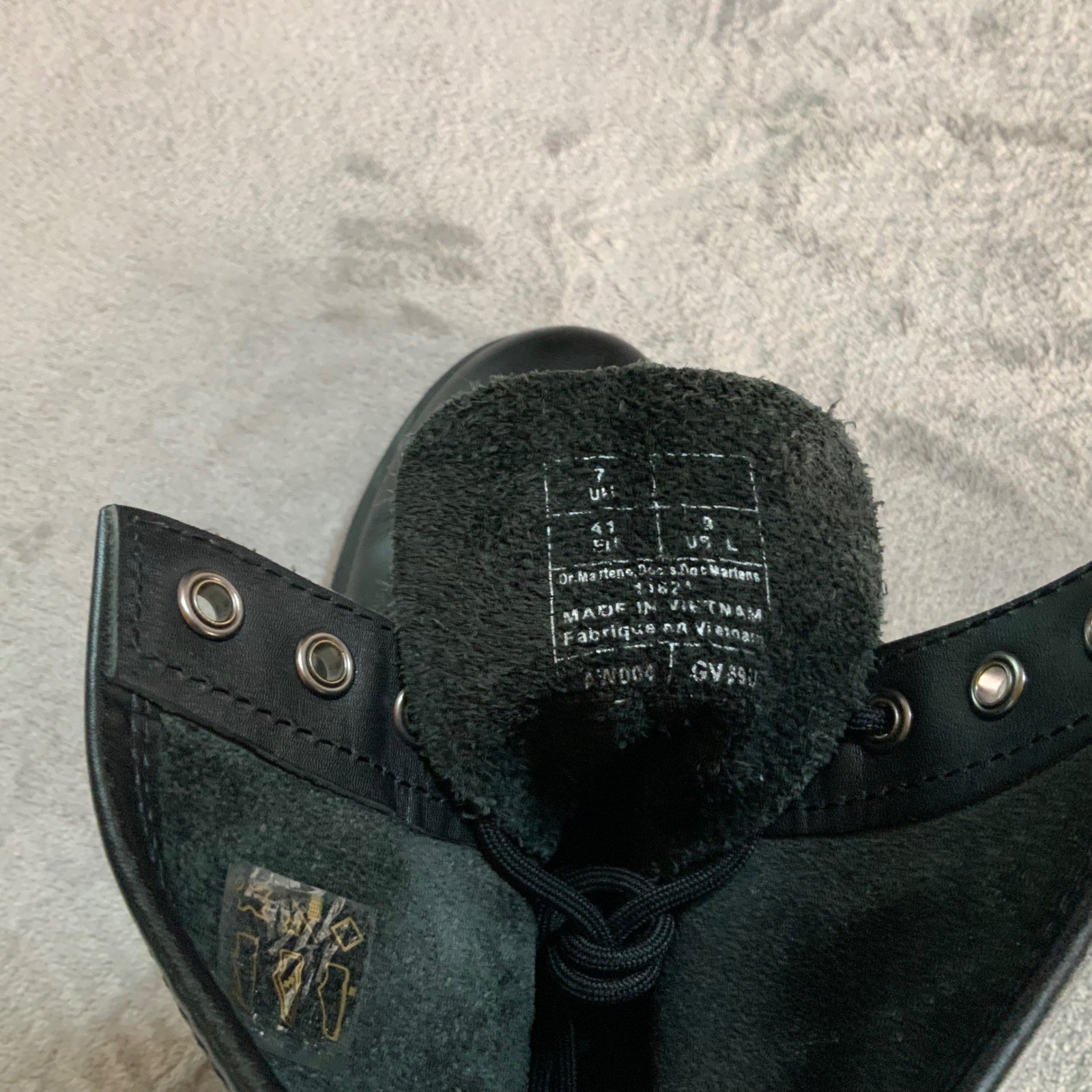 Dr. Martens 1460 Pascal Black Virginia Leather 8-Eye Lace Up Boots Womens 8