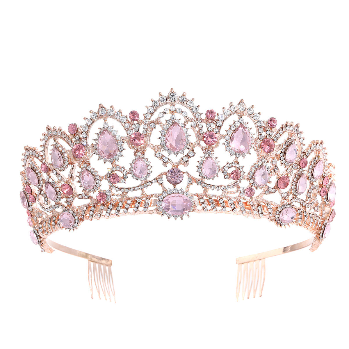 6cm Tall Crystal Large Tiara Crown Combs Wedding Prom Queen Princess 11 Colours